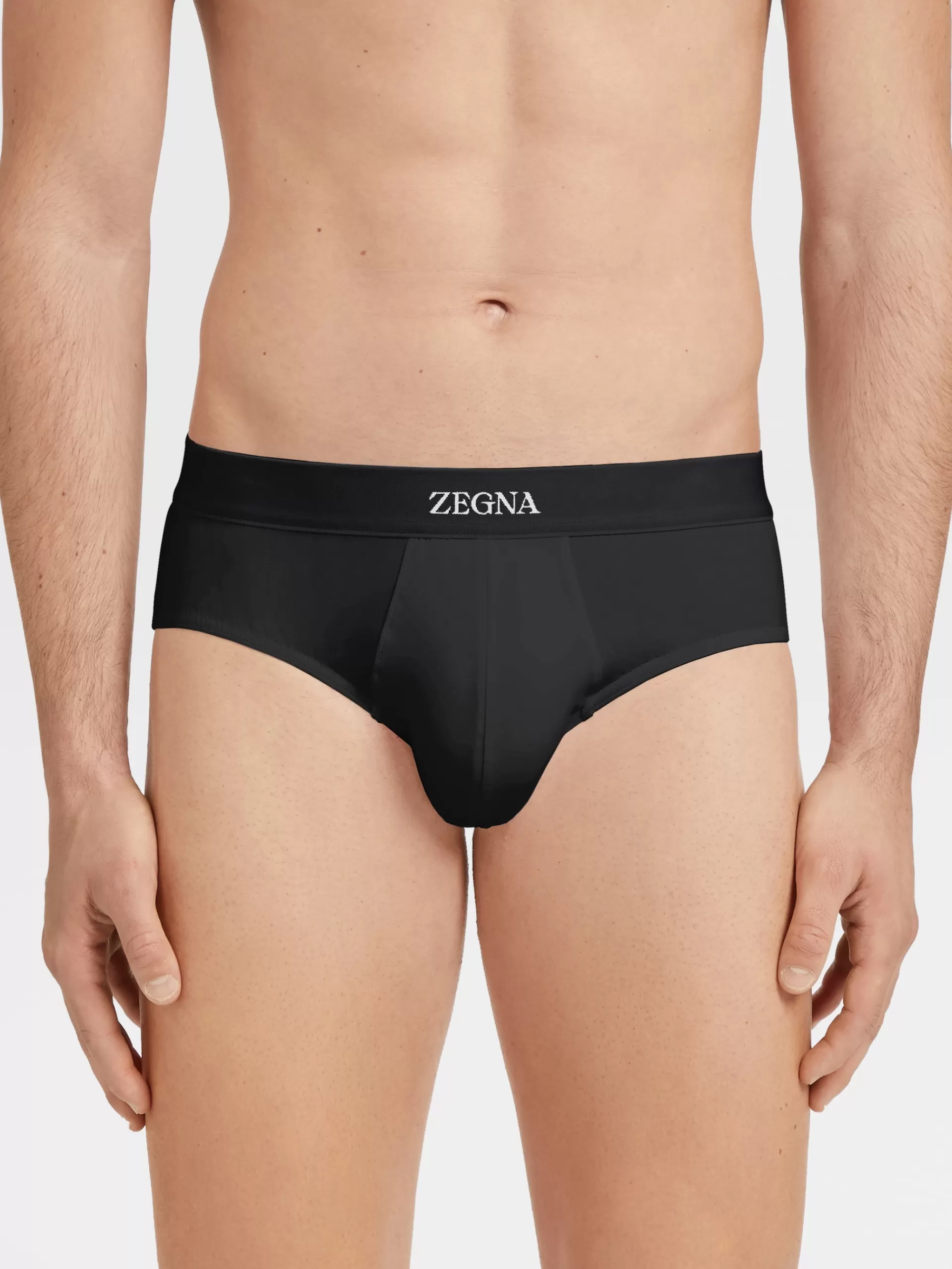 New ZEGNA Slip Midi En Coton Extensible Noir