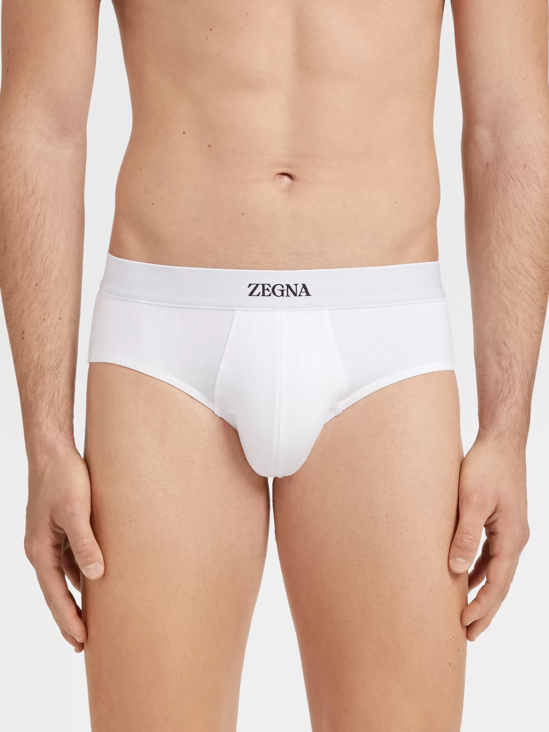 Fashion ZEGNA Slip Midi En Coton Extensible Blanc