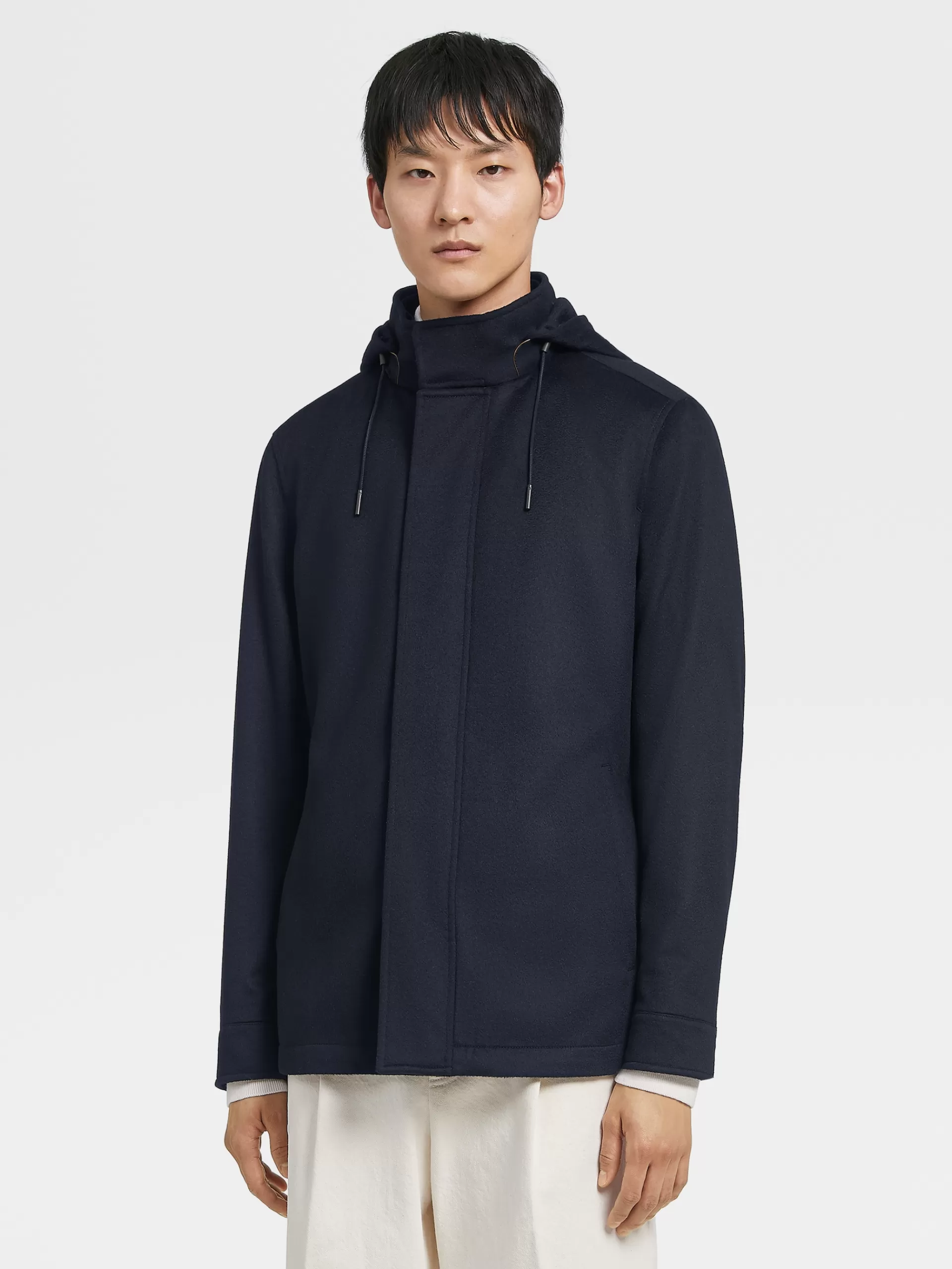 Online ZEGNA Surveste A Capuche Oasi Cashmere Lite Bleu Marine