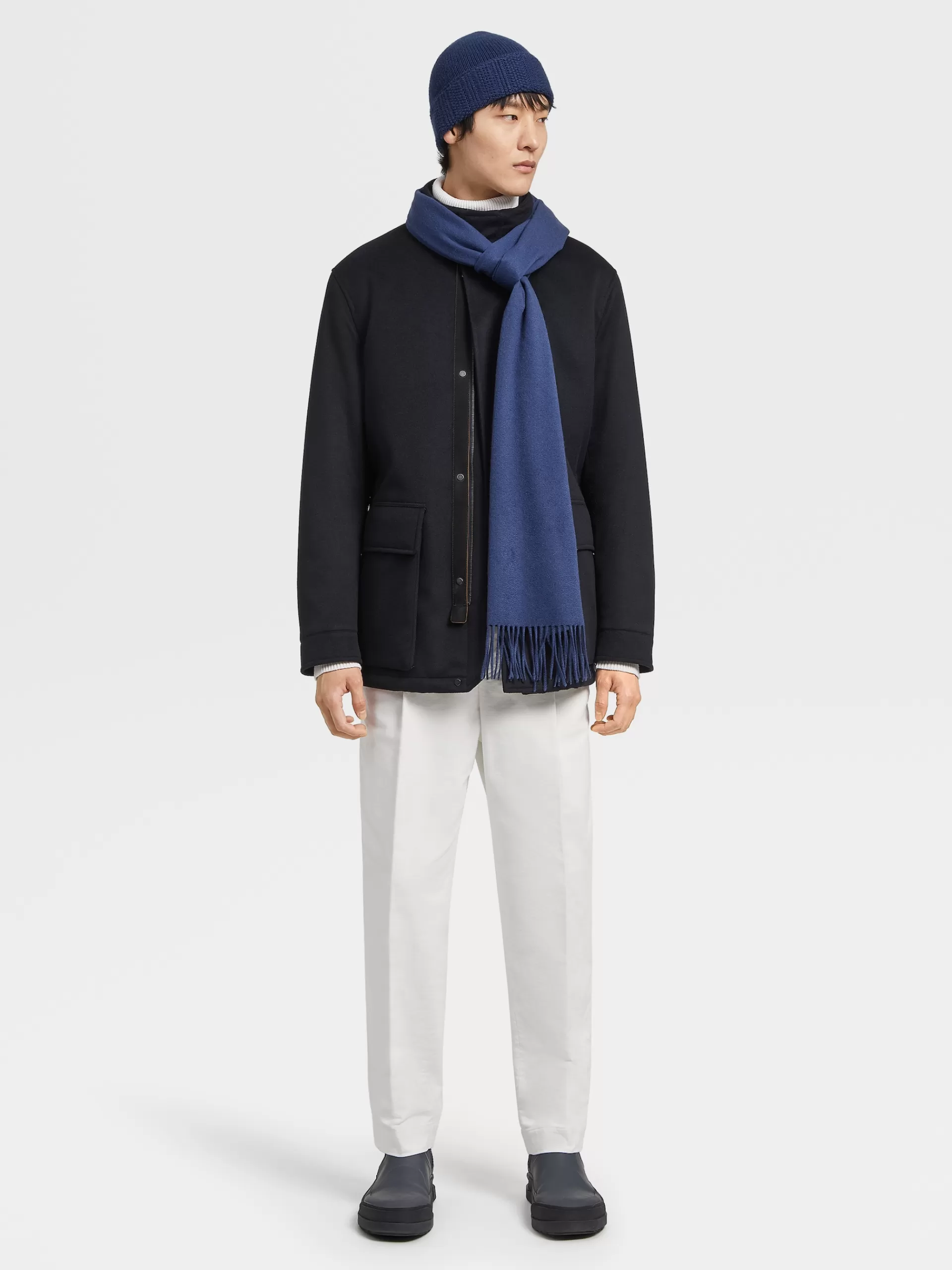 Sale ZEGNA Surveste Matelassee Oasi Cashmere Elements Bleu Marine