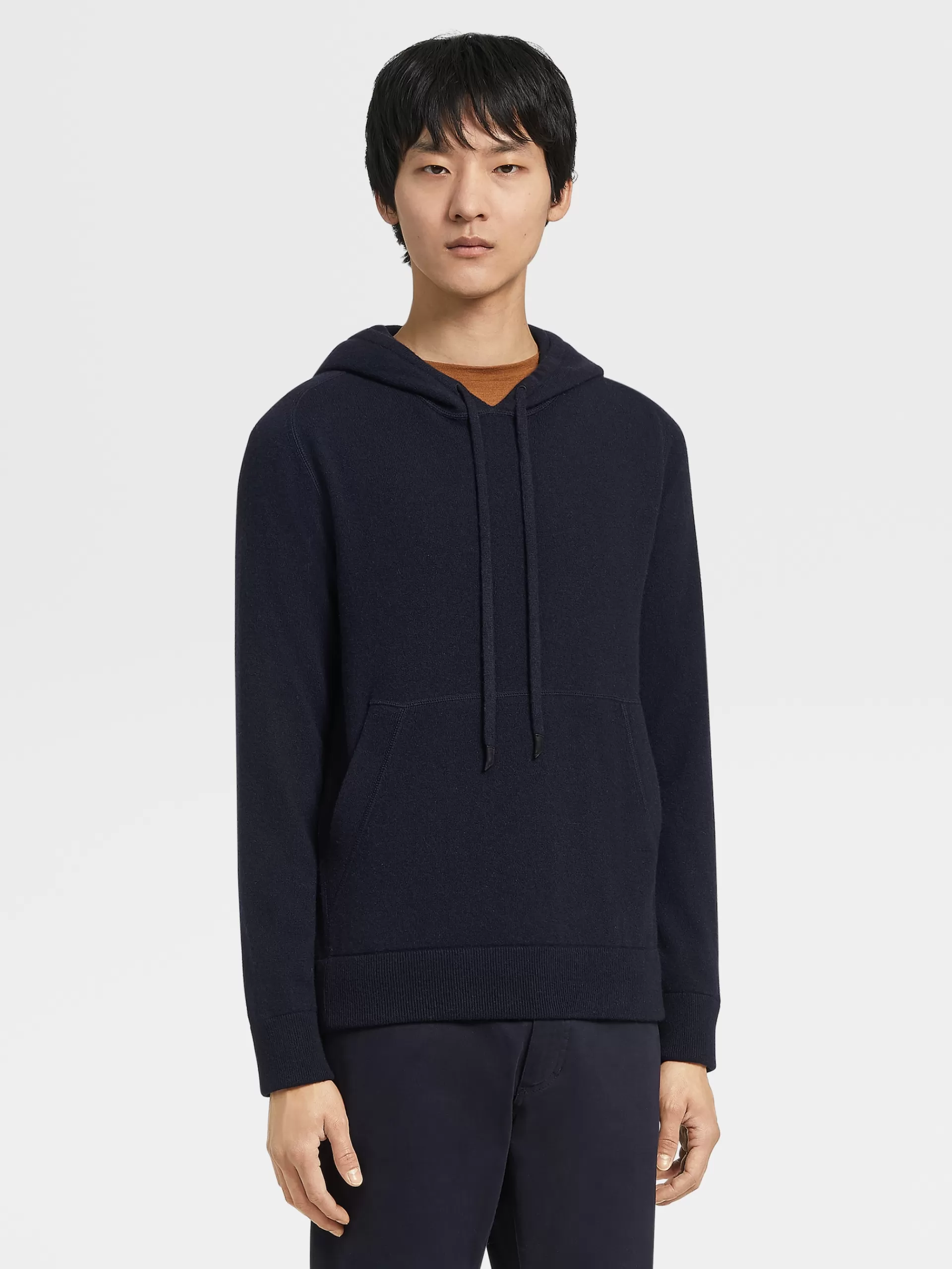 Clearance ZEGNA Sweat-Shirt A Capuche Oasi Cashmere Bleu Marine