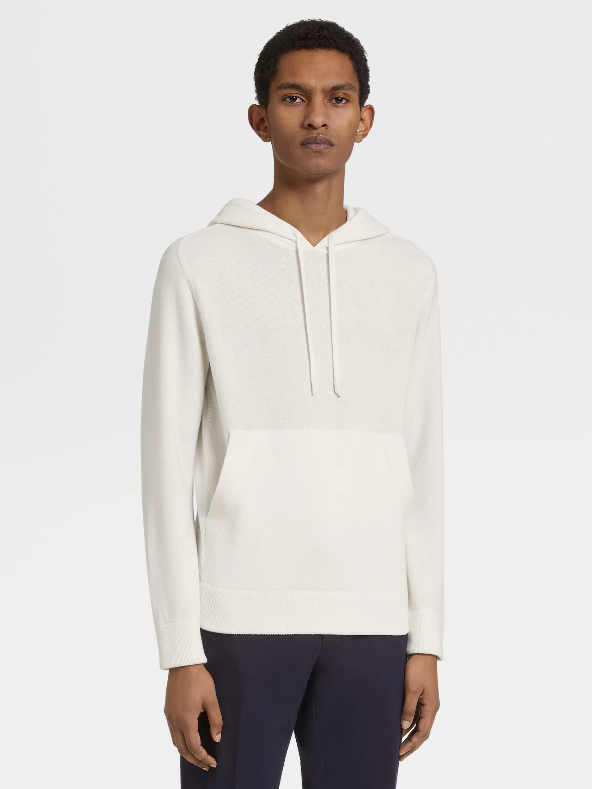 Discount ZEGNA Sweat-Shirt A Capuche Oasi Cashmere Blanc