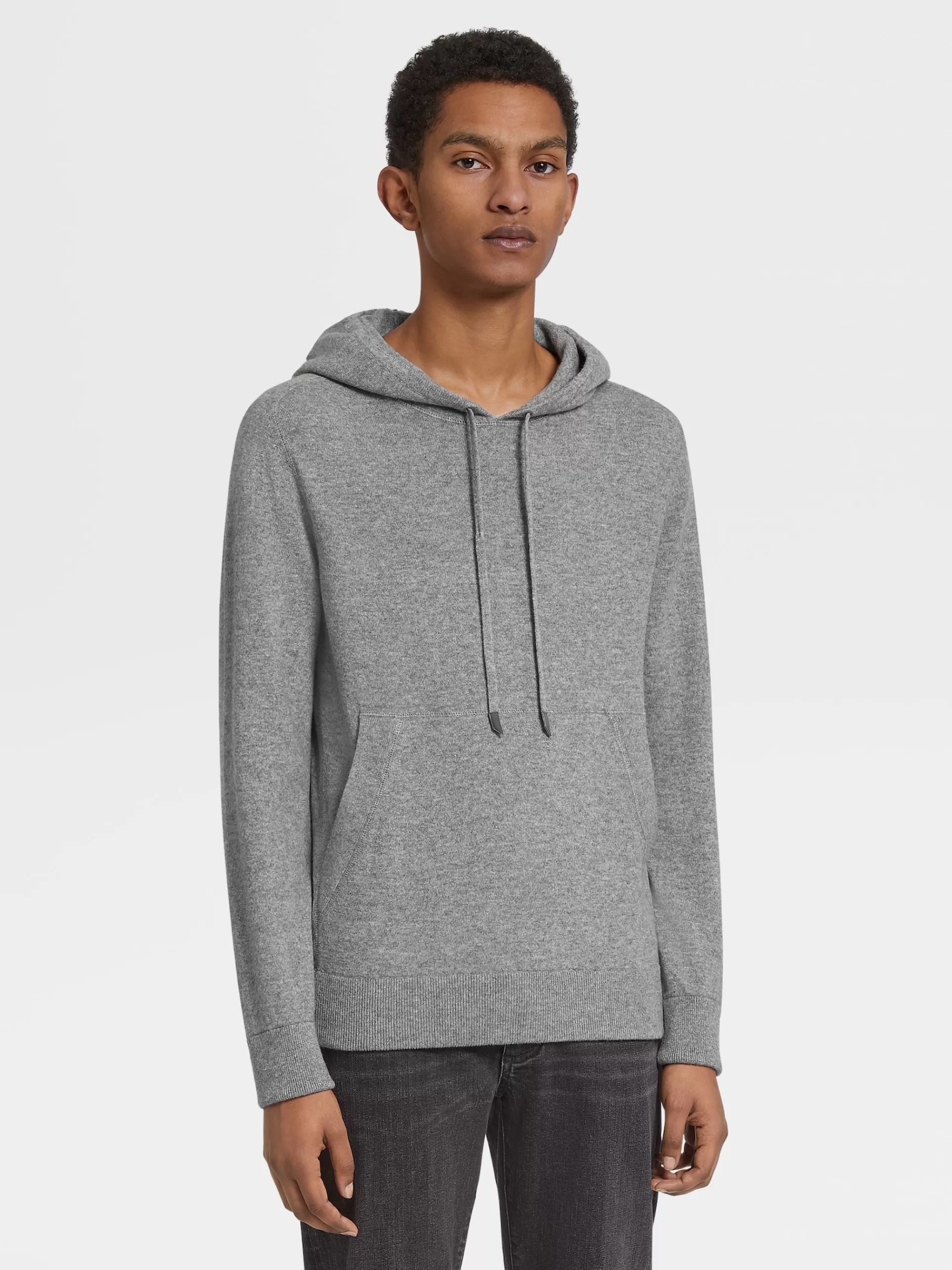 Best Sale ZEGNA Sweat-Shirt A Capuche Oasi Cashmere Gris Chine