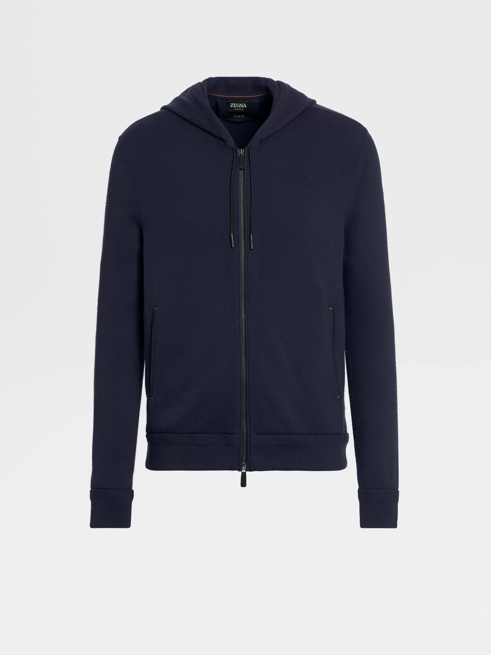 Best Sale ZEGNA Sweat-Shirt A Capuche Zippe En Laine 12Milmil12 Bleu Marine