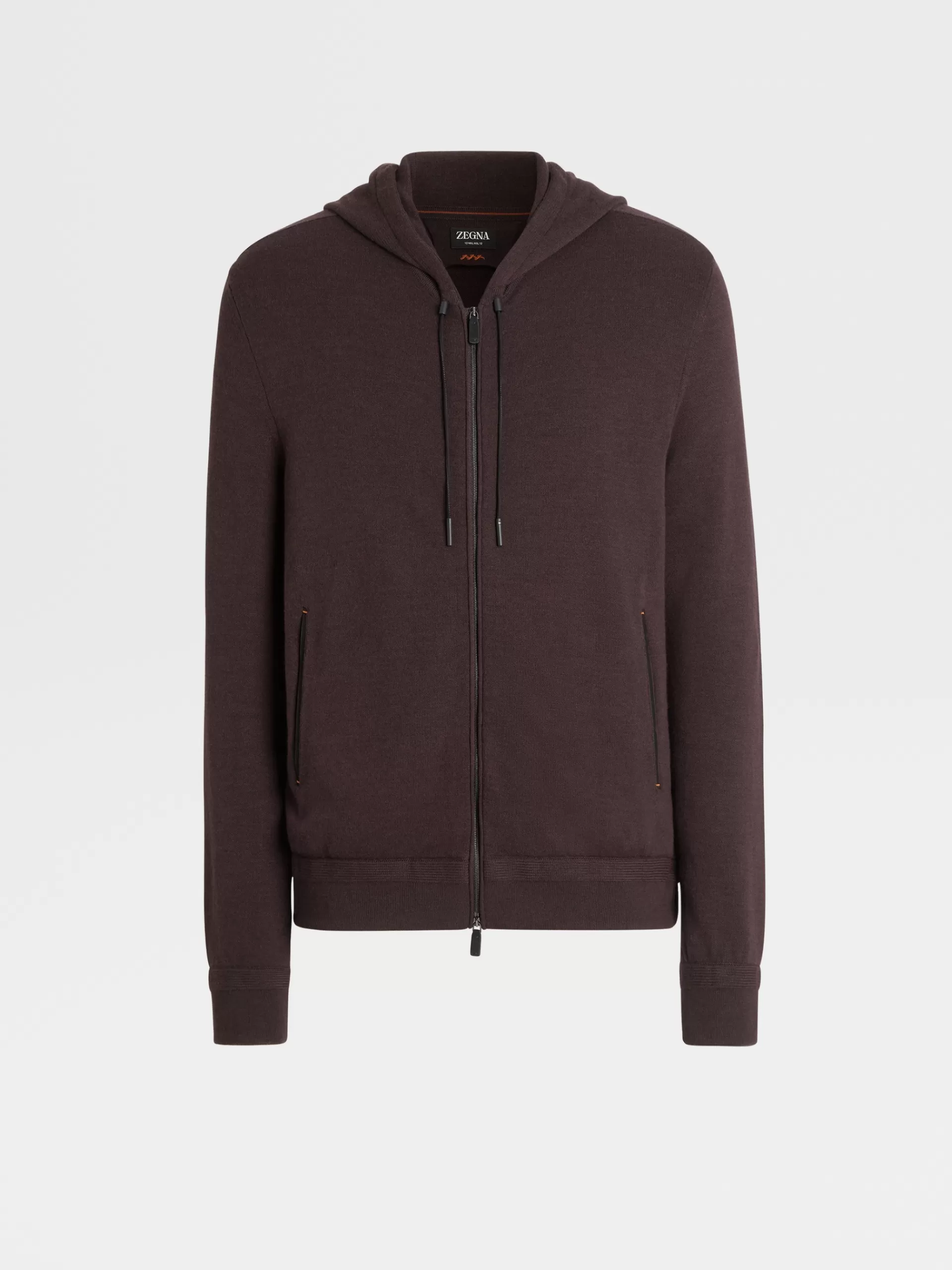 Flash Sale ZEGNA Sweat-Shirt A Capuche Zippe En Laine 12Milmil12 Bordeaux