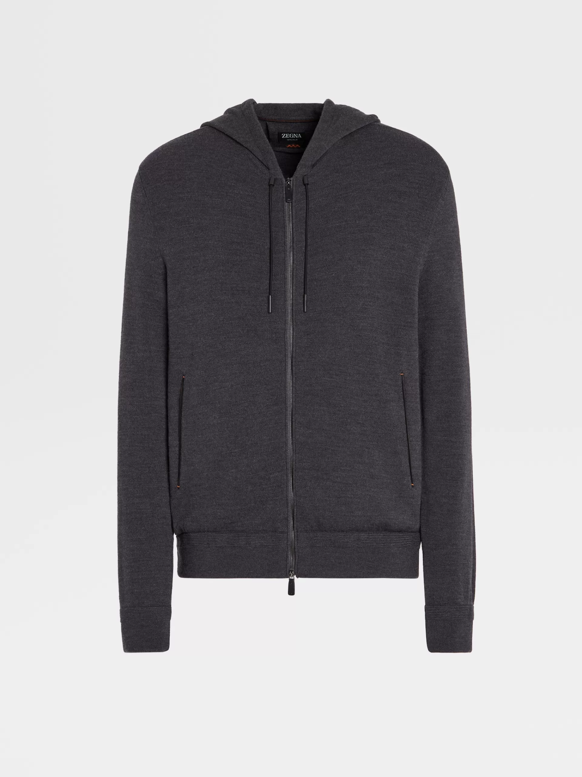 Best ZEGNA Sweat-Shirt A Capuche Zippe En Laine 12Milmil12 Gris Fonce