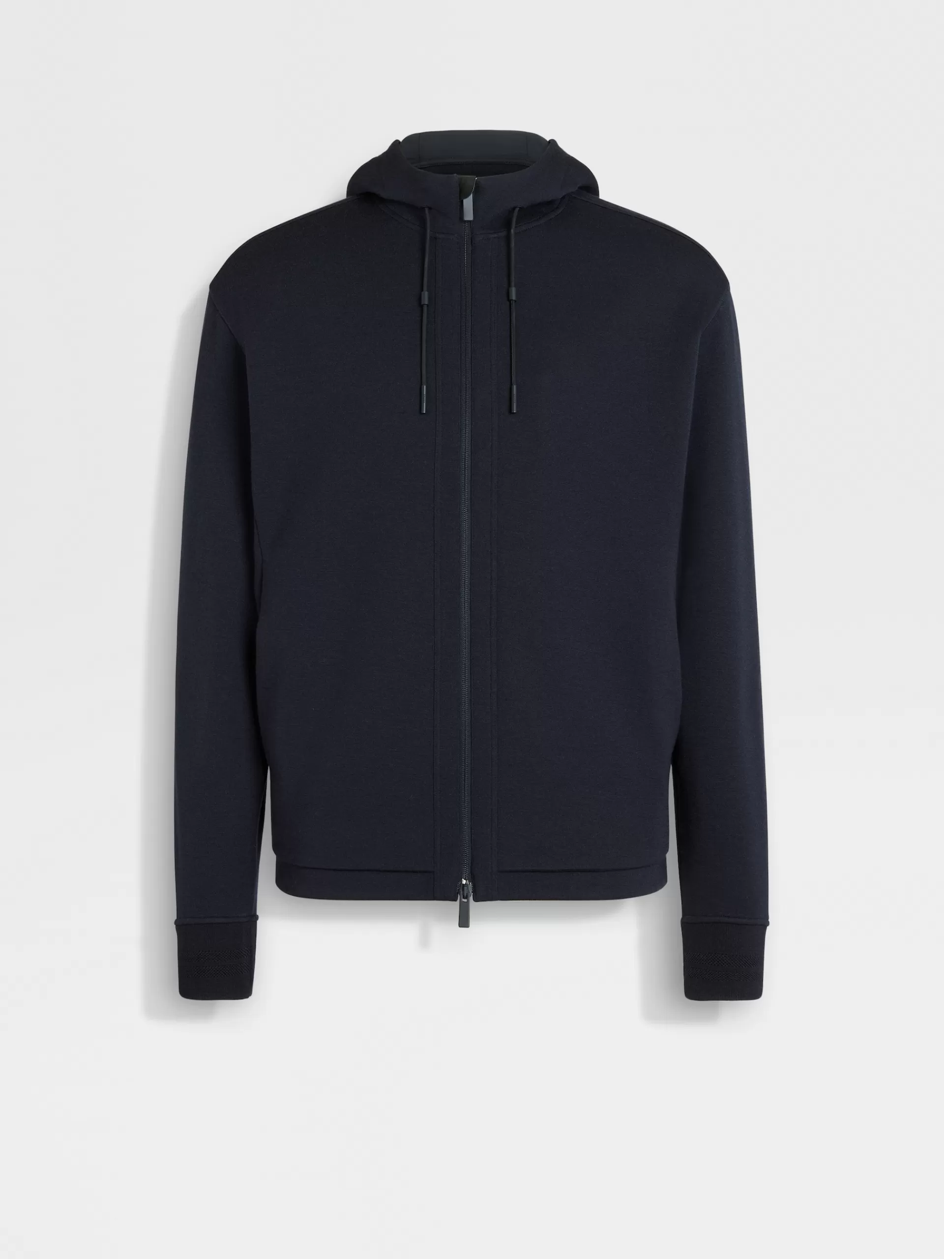 Shop ZEGNA Sweat-Shirt A Capuche Zippe En Laine High Performance™ Bleu Marine