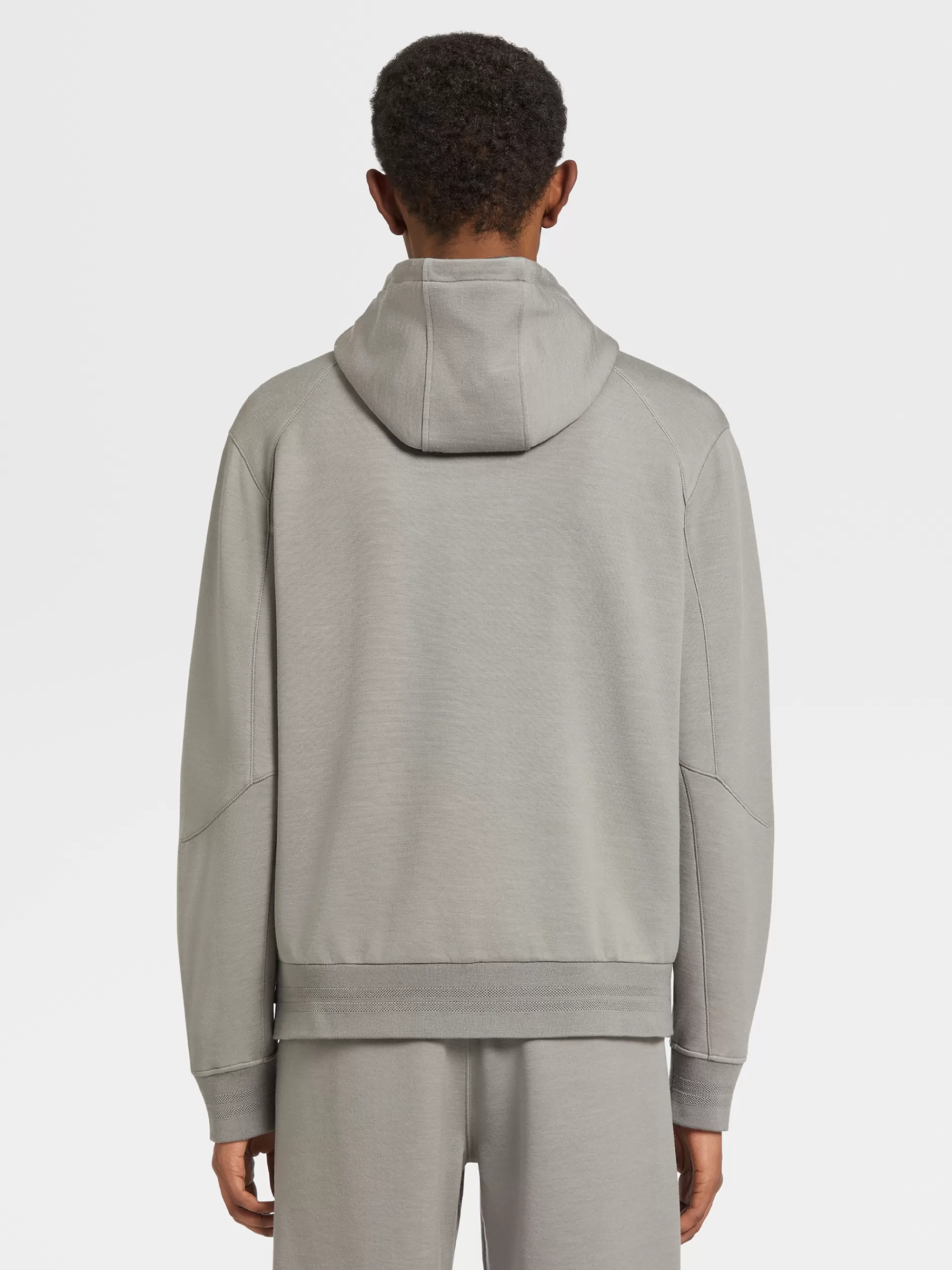 New ZEGNA Sweat-Shirt A Capuche Zippe High Performance™ Gris