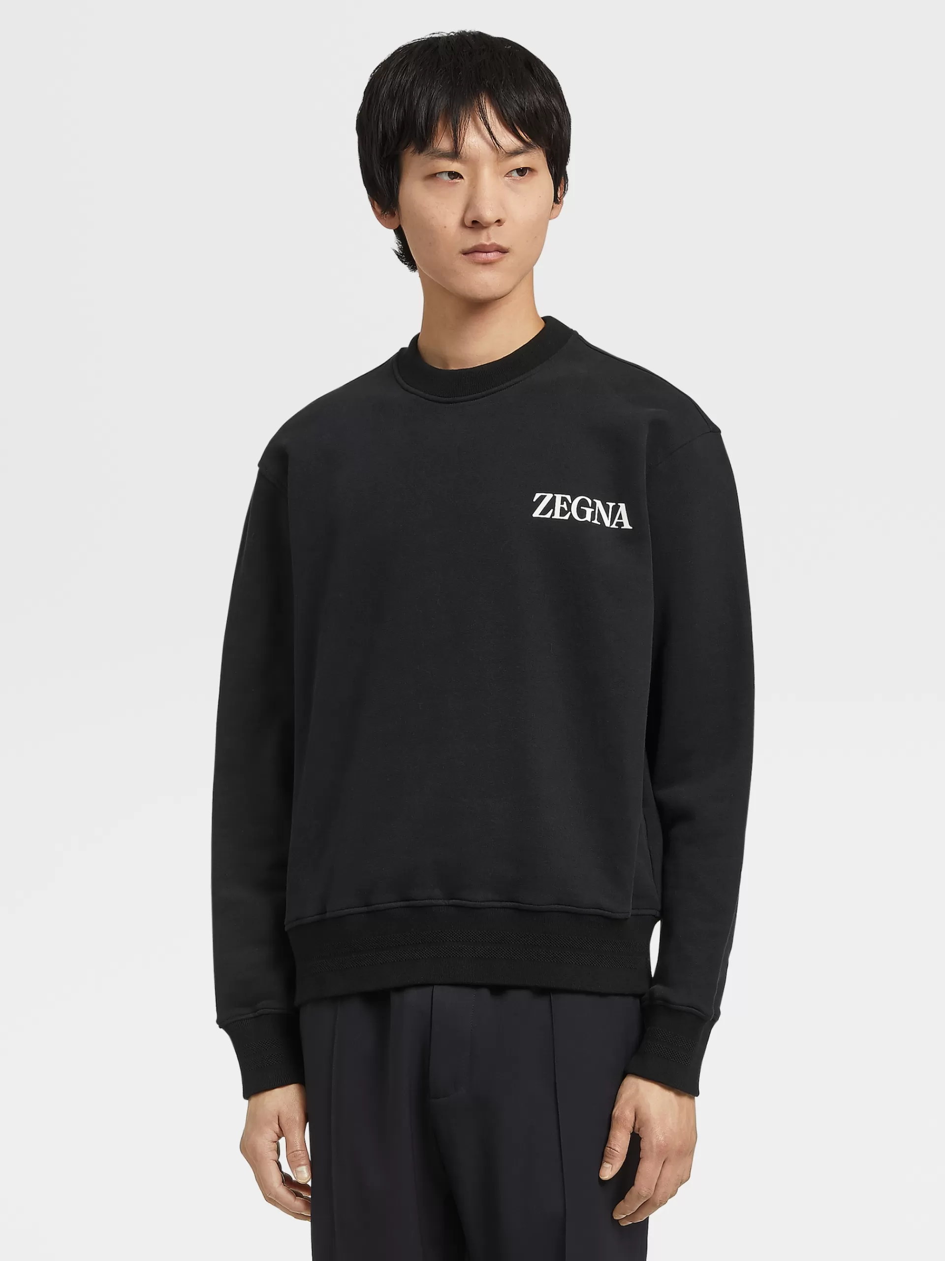 Hot ZEGNA Sweat-Shirt Ras Du Cou En Coton #Usetheexisting™ Noir