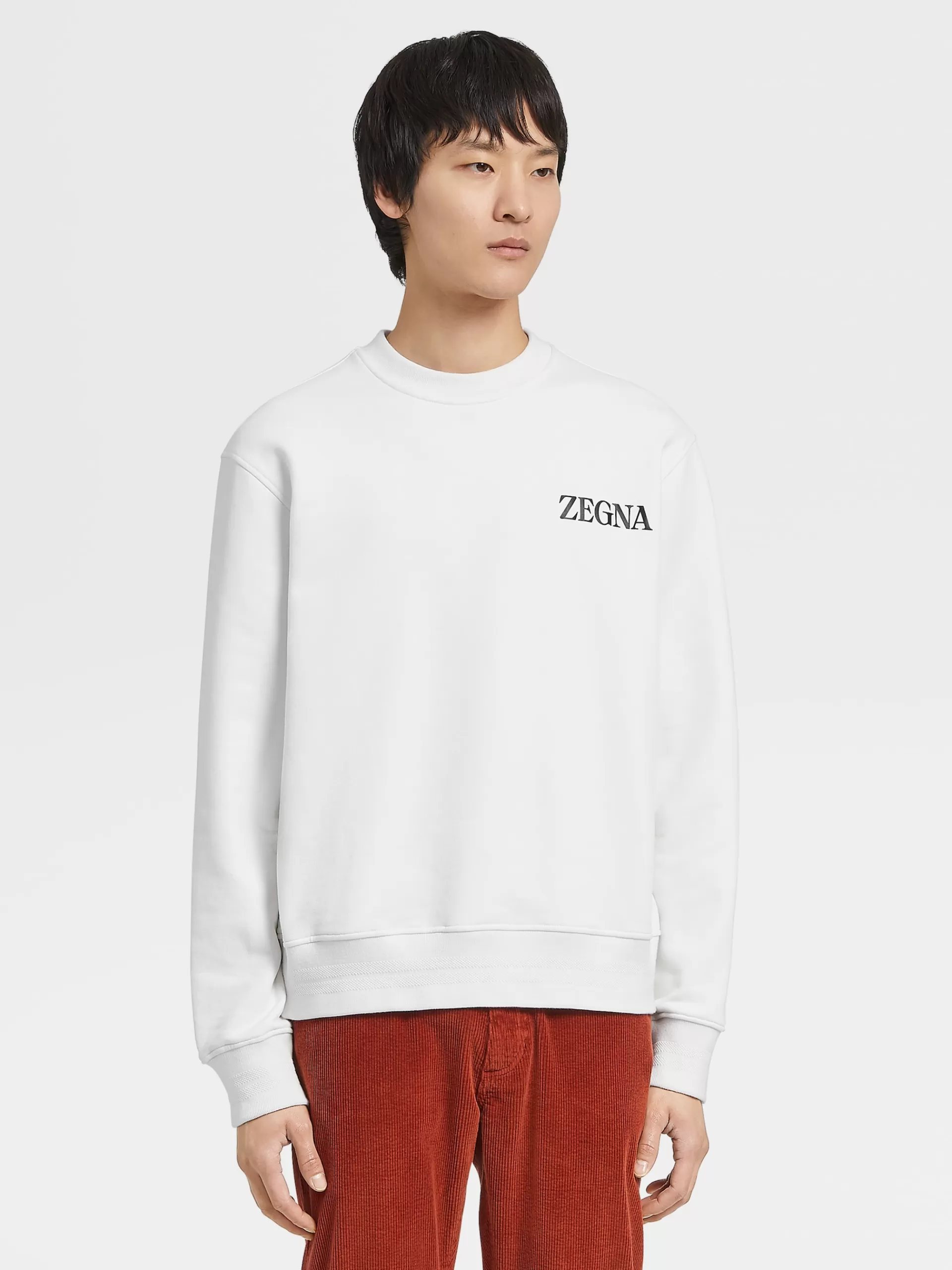 Hot ZEGNA Sweat-Shirt Ras Du Cou En Coton #Usetheexisting™ Blanc