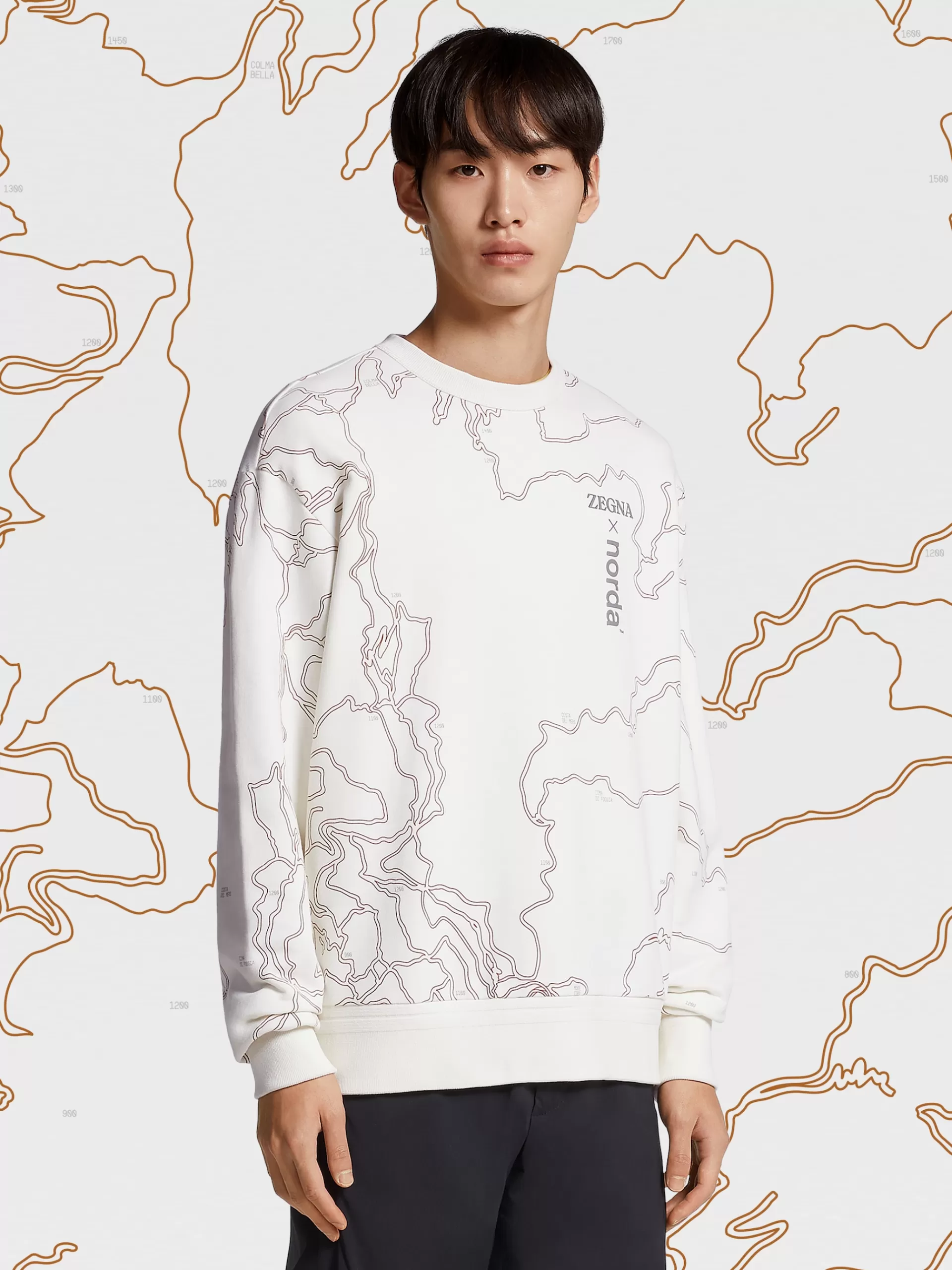 Discount ZEGNA Sweat-Shirt Ras Du Cou En Coton #Usetheexisting™ X Norda™ Blanc