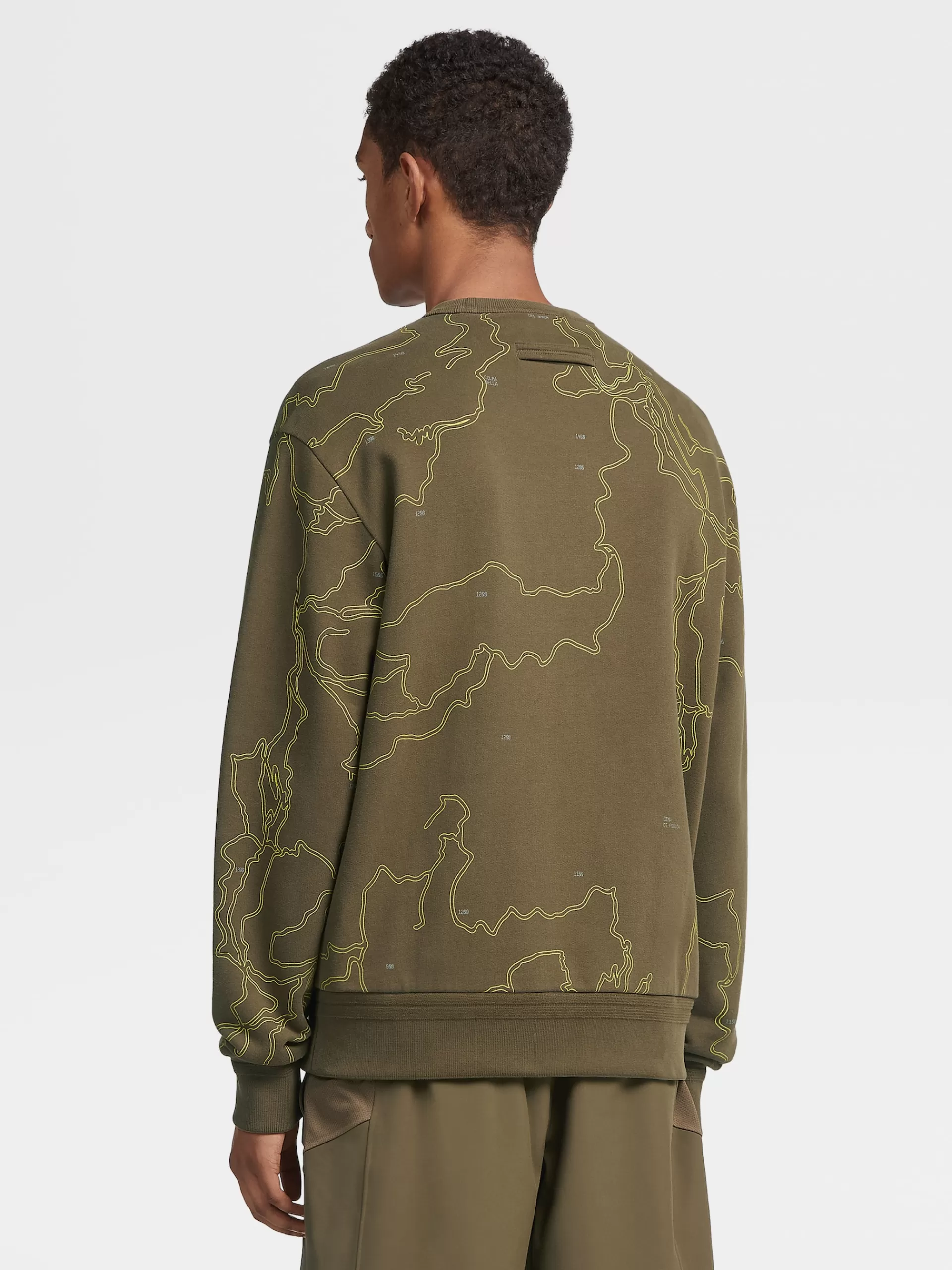 Shop ZEGNA Sweat-Shirt Ras Du Cou En Coton #Usetheexisting™ X Norda™ Vert Olive Fonce