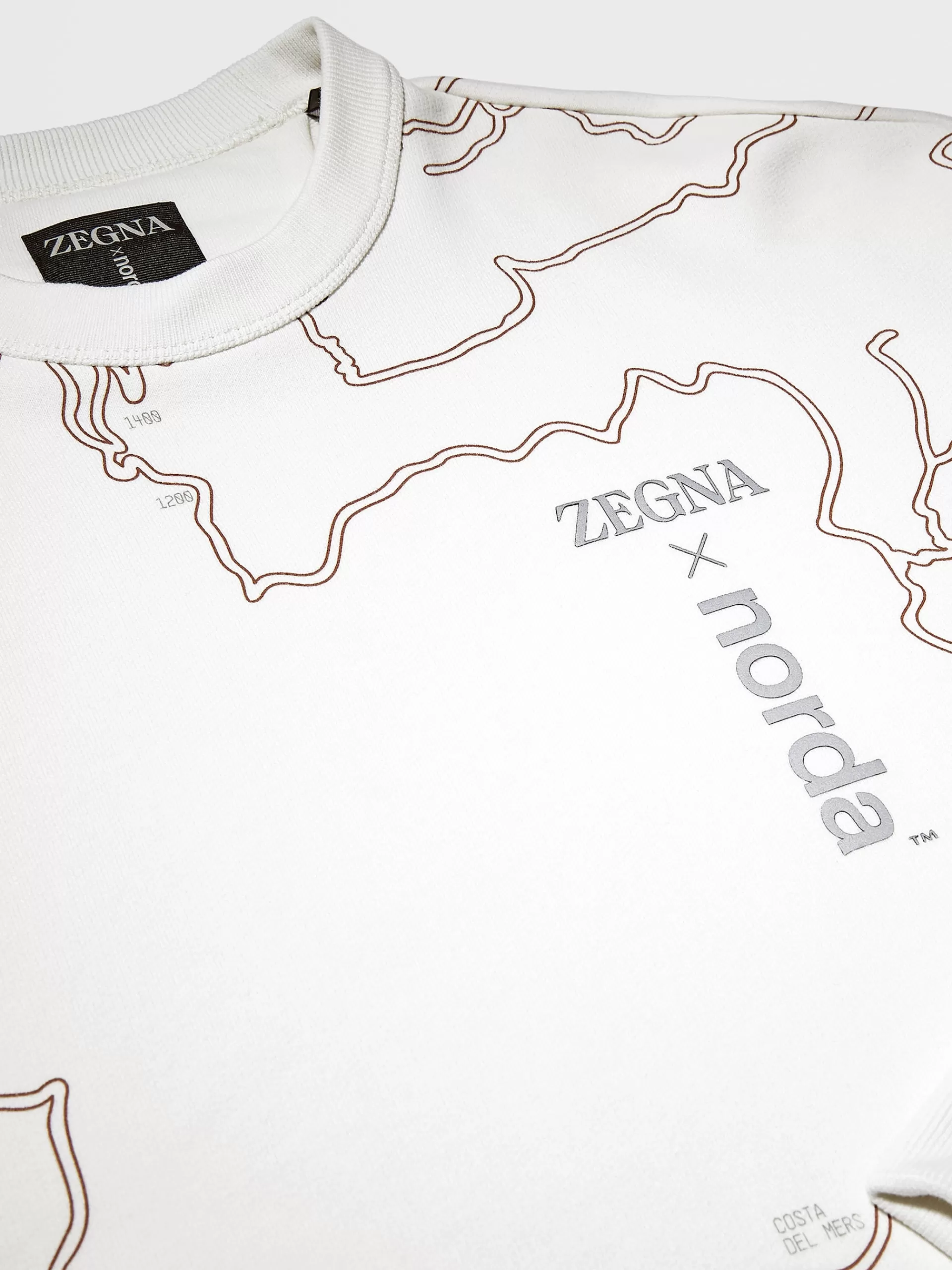 Discount ZEGNA Sweat-Shirt Ras Du Cou En Coton #Usetheexisting™ X Norda™ Blanc