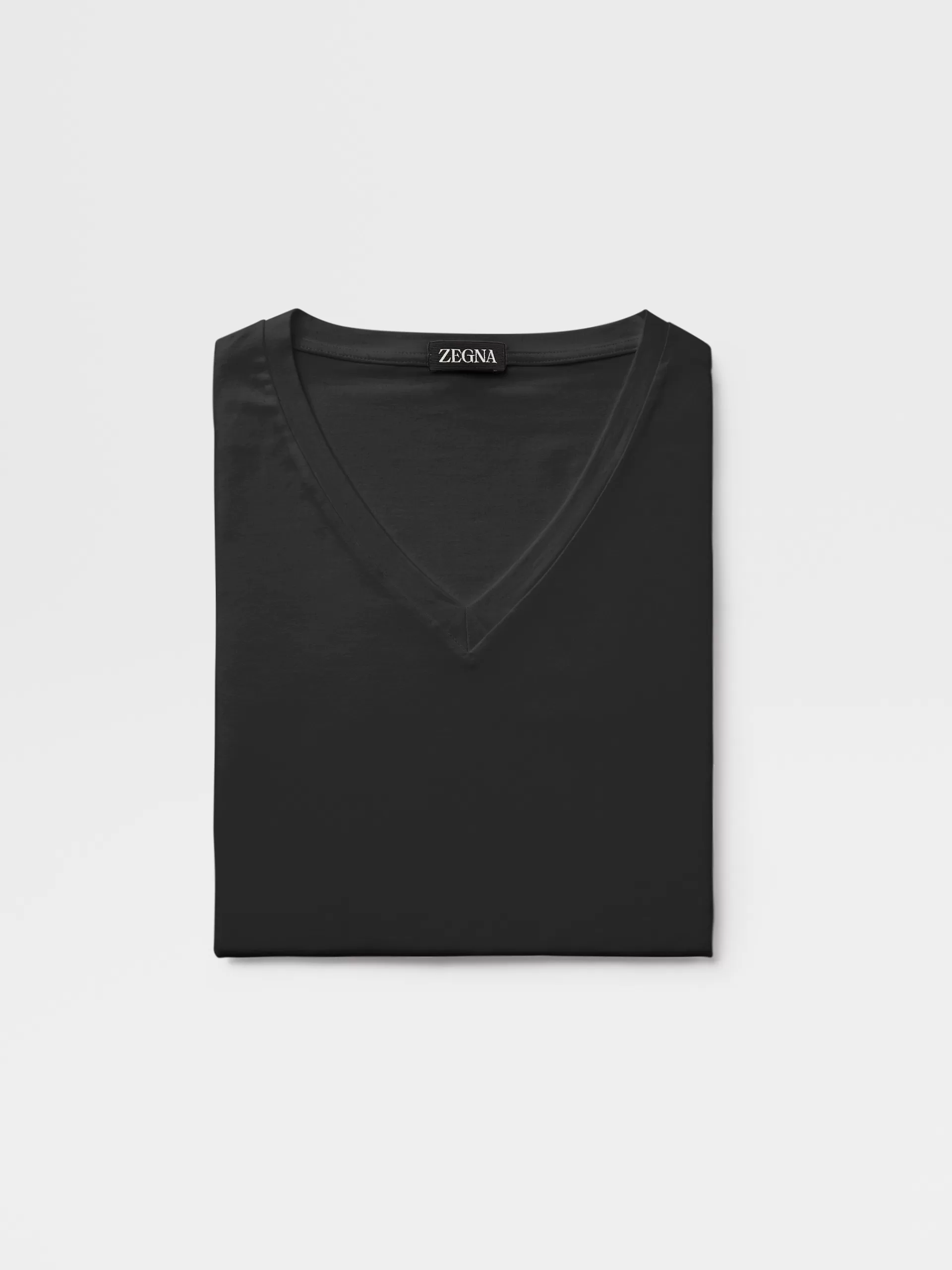 Flash Sale ZEGNA T-Shirt A Col En V En Coton Noir