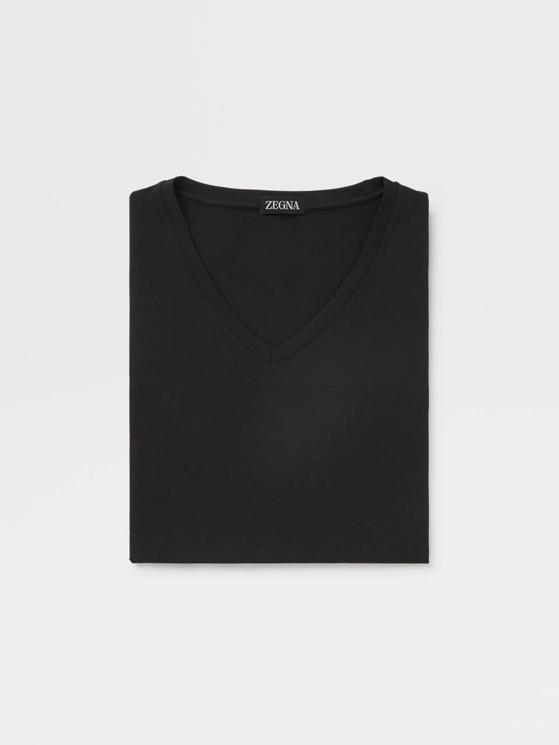 Fashion ZEGNA T-Shirt A Col En V En Modal Extensible Noir