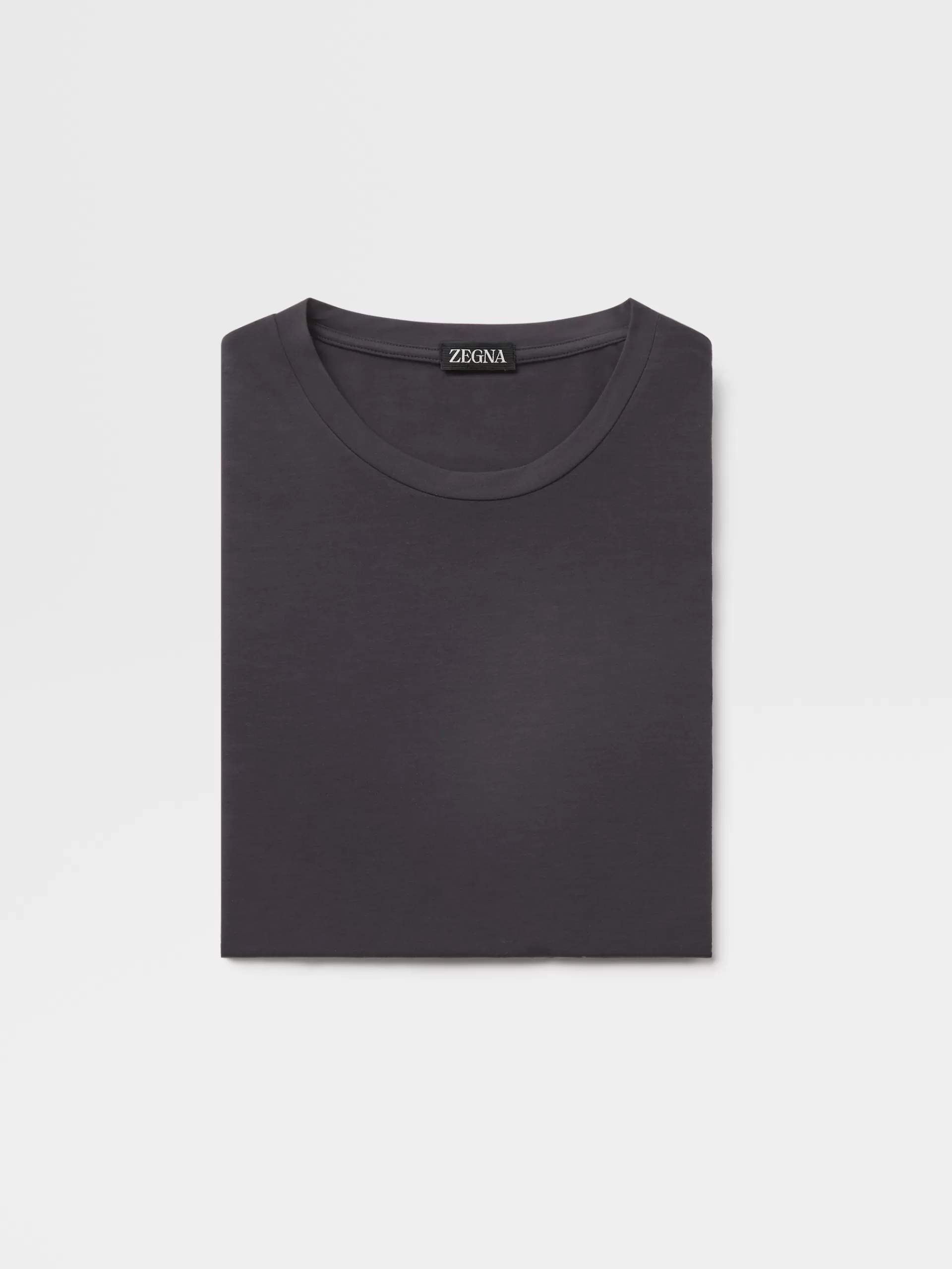 Best ZEGNA T-Shirt A Col Ras Du Cou En Modal Extensible Bleu Marine