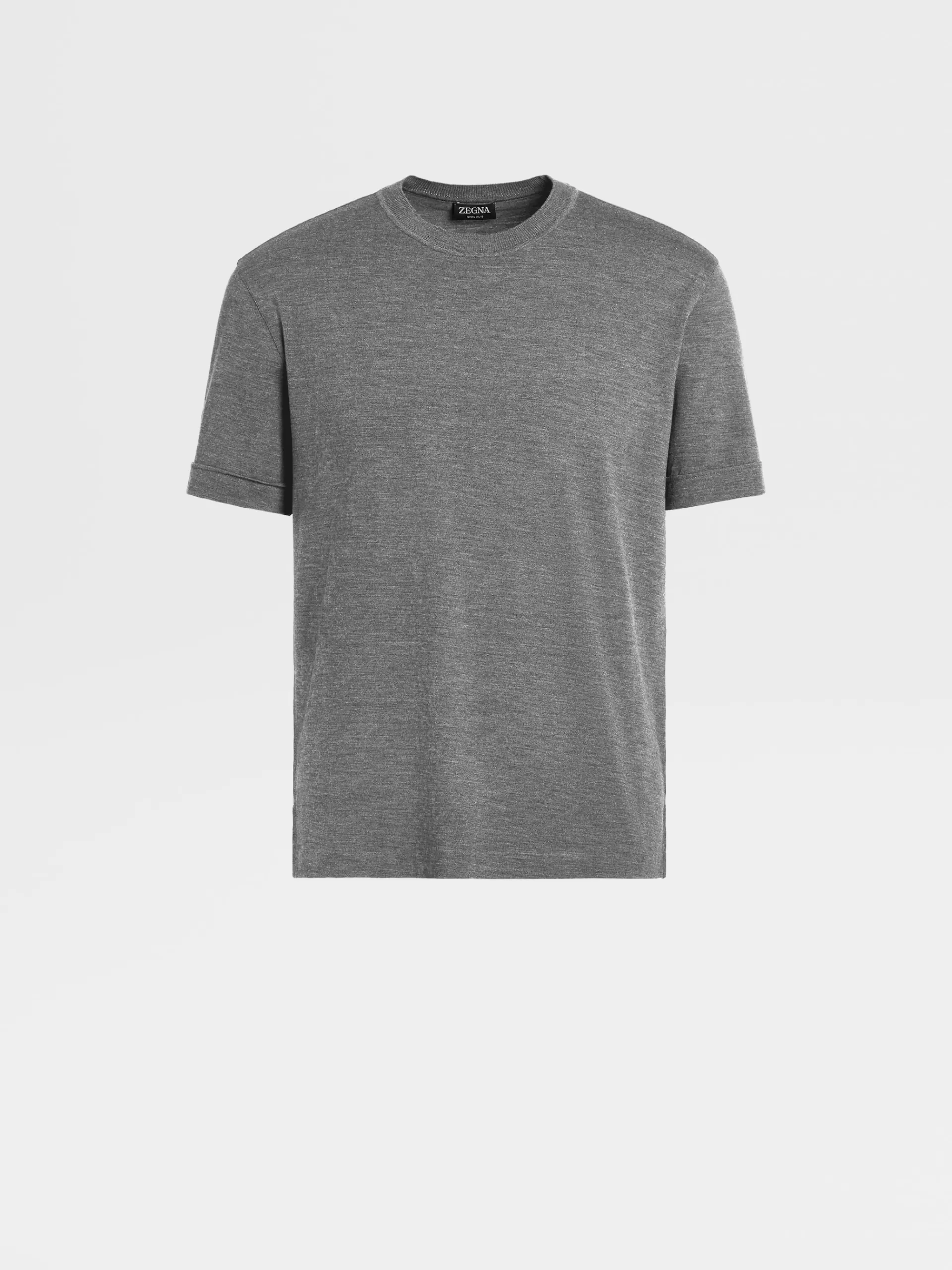 Sale ZEGNA T-Shirt A Manches Courtes En Laine 12Milmil12 Gris Chine