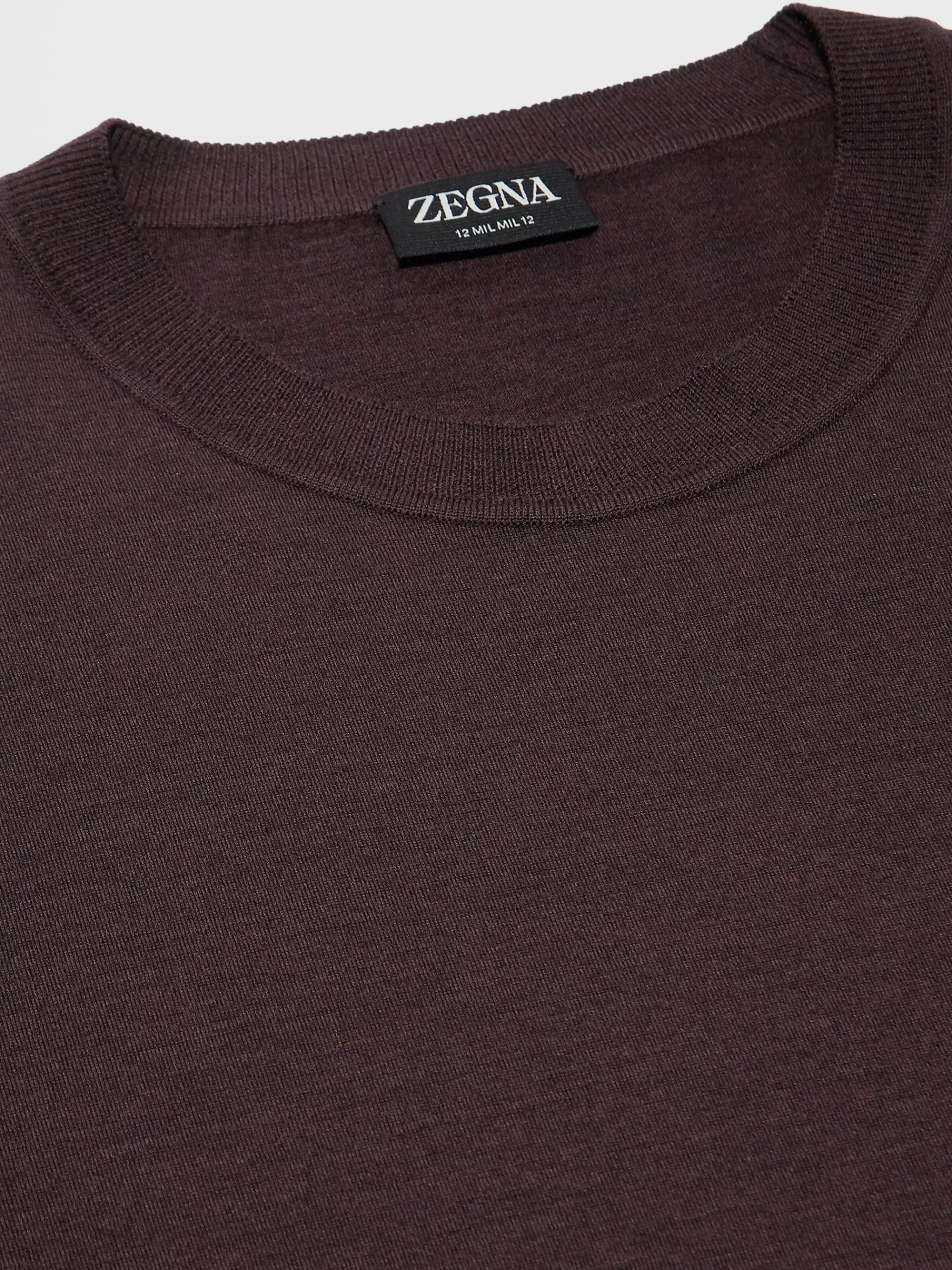 Cheap ZEGNA T-Shirt A Manches Courtes En Laine 12Milmil12 Bordeaux Chine