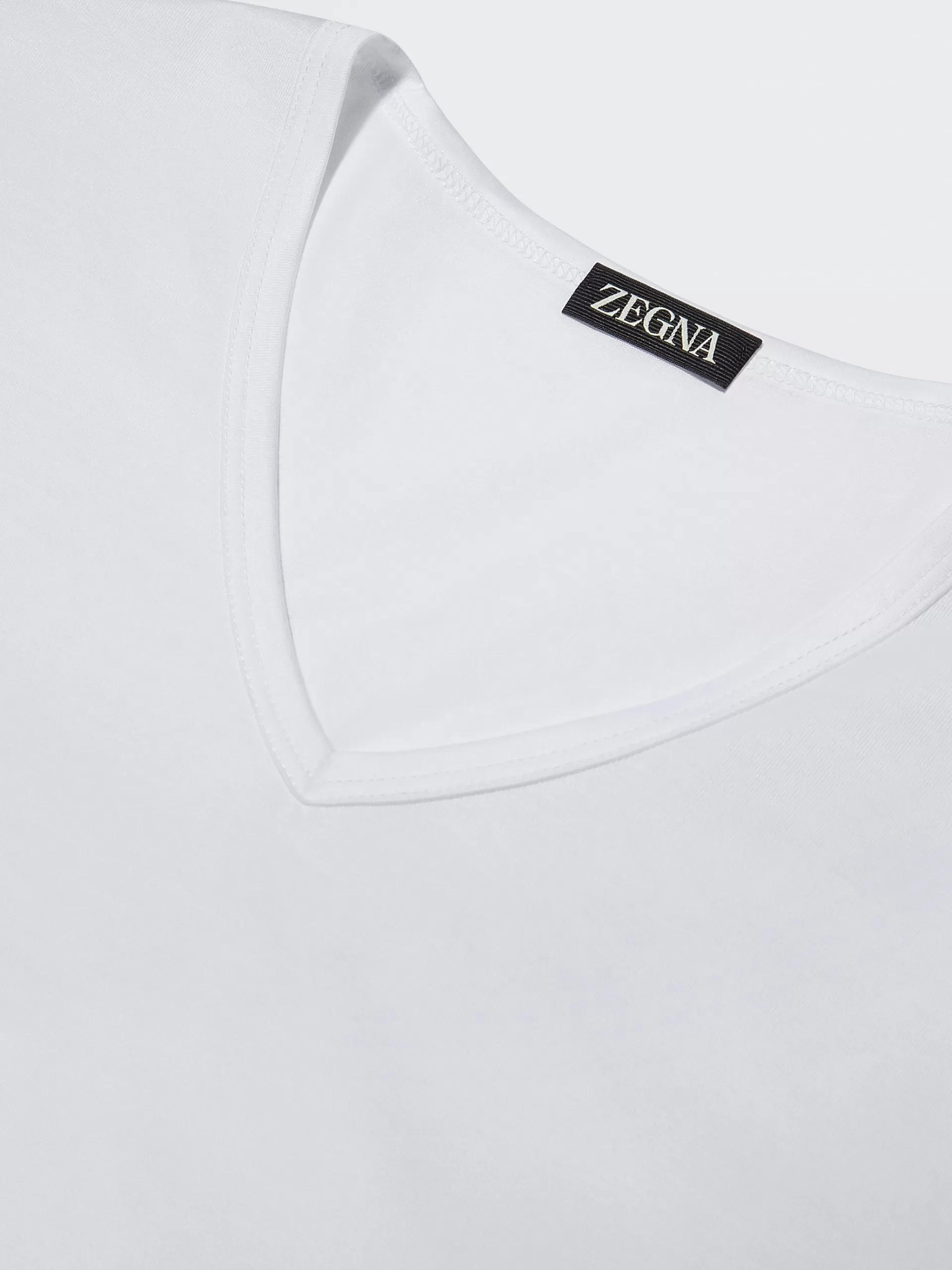 Cheap ZEGNA T-Shirt En Coton Blanc