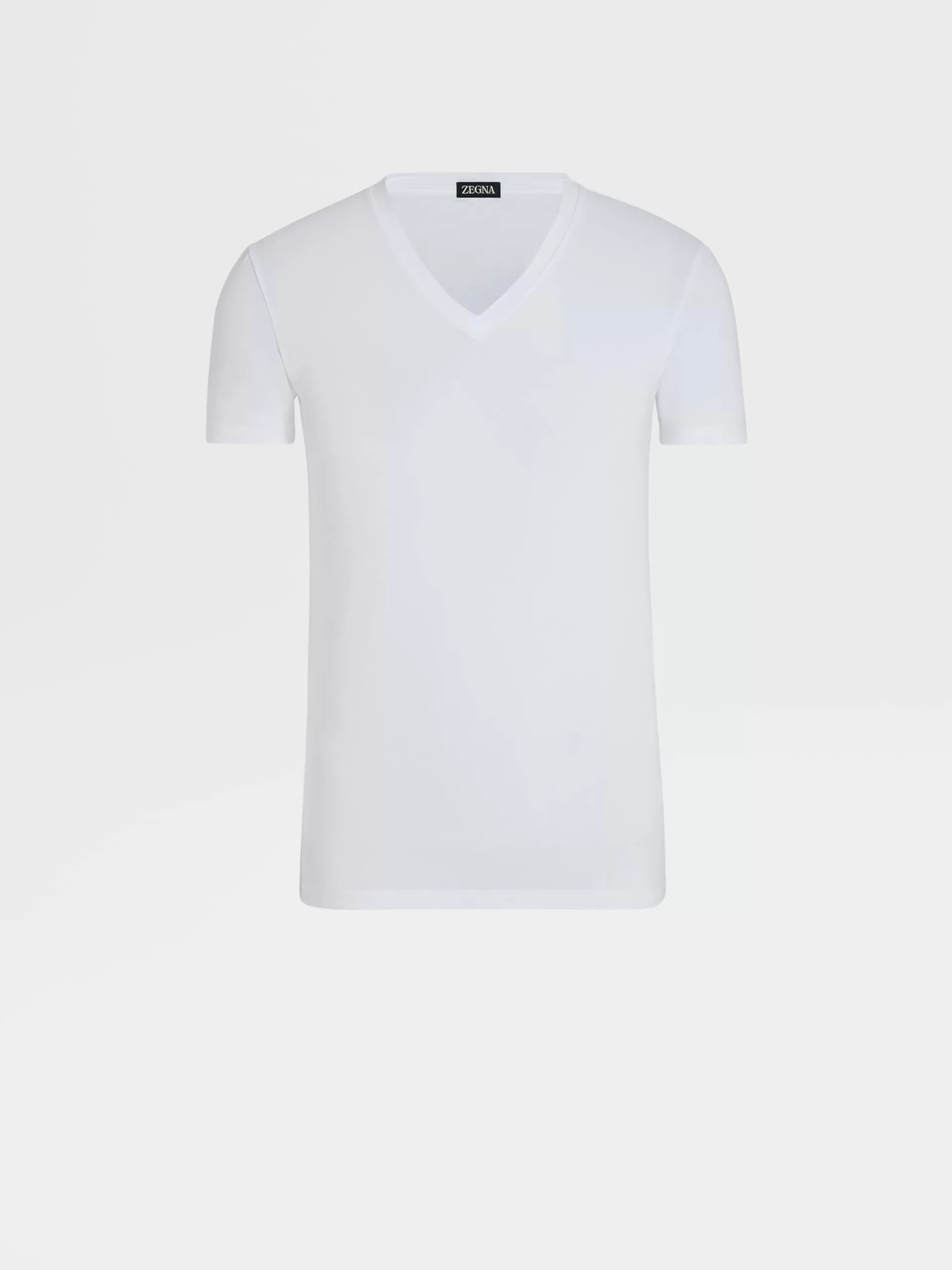 Outlet ZEGNA T-Shirt En Coton Extensible Blanc