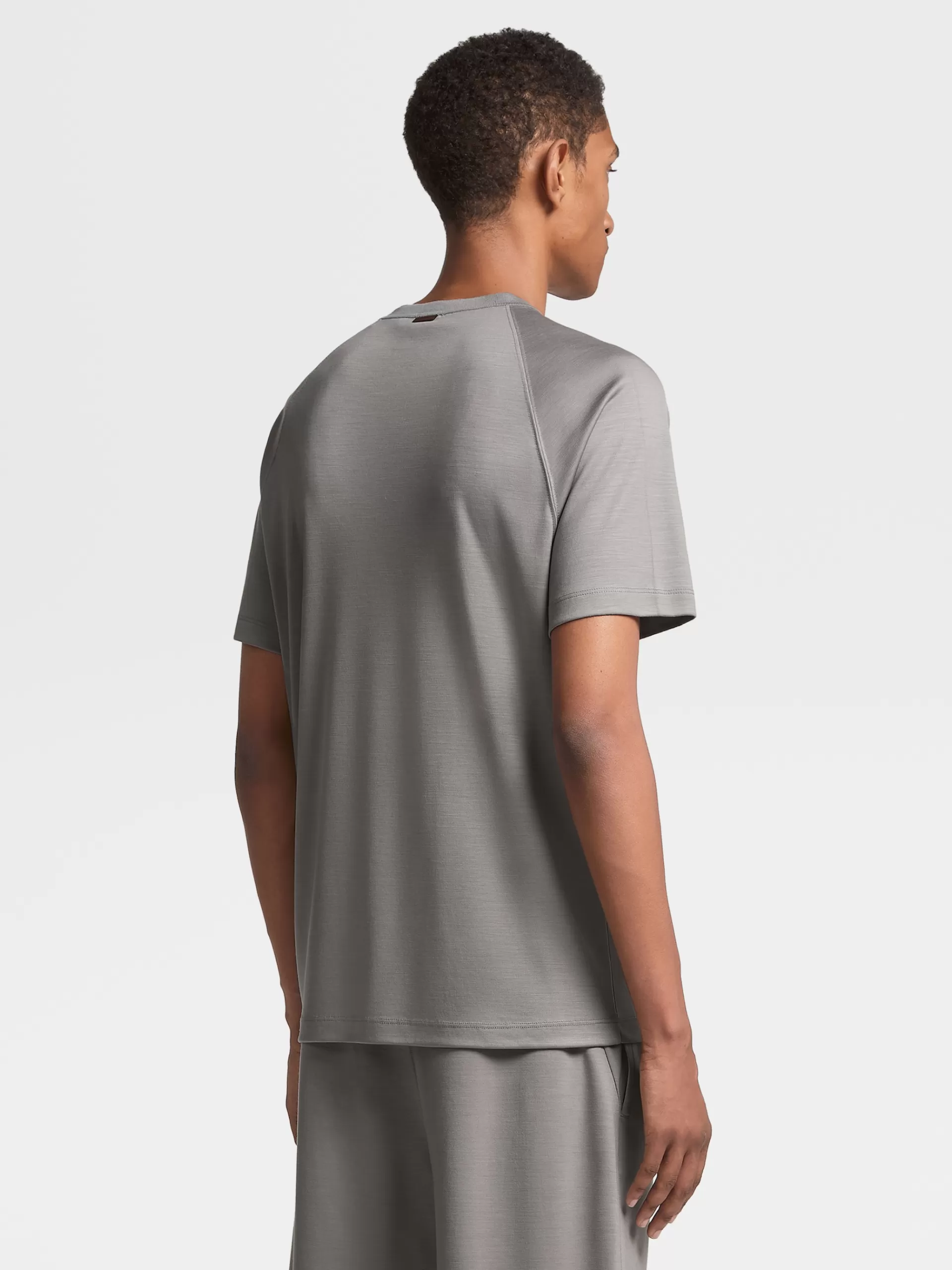 Hot ZEGNA T-Shirt En Jersey De Laine High Performance™ Gris