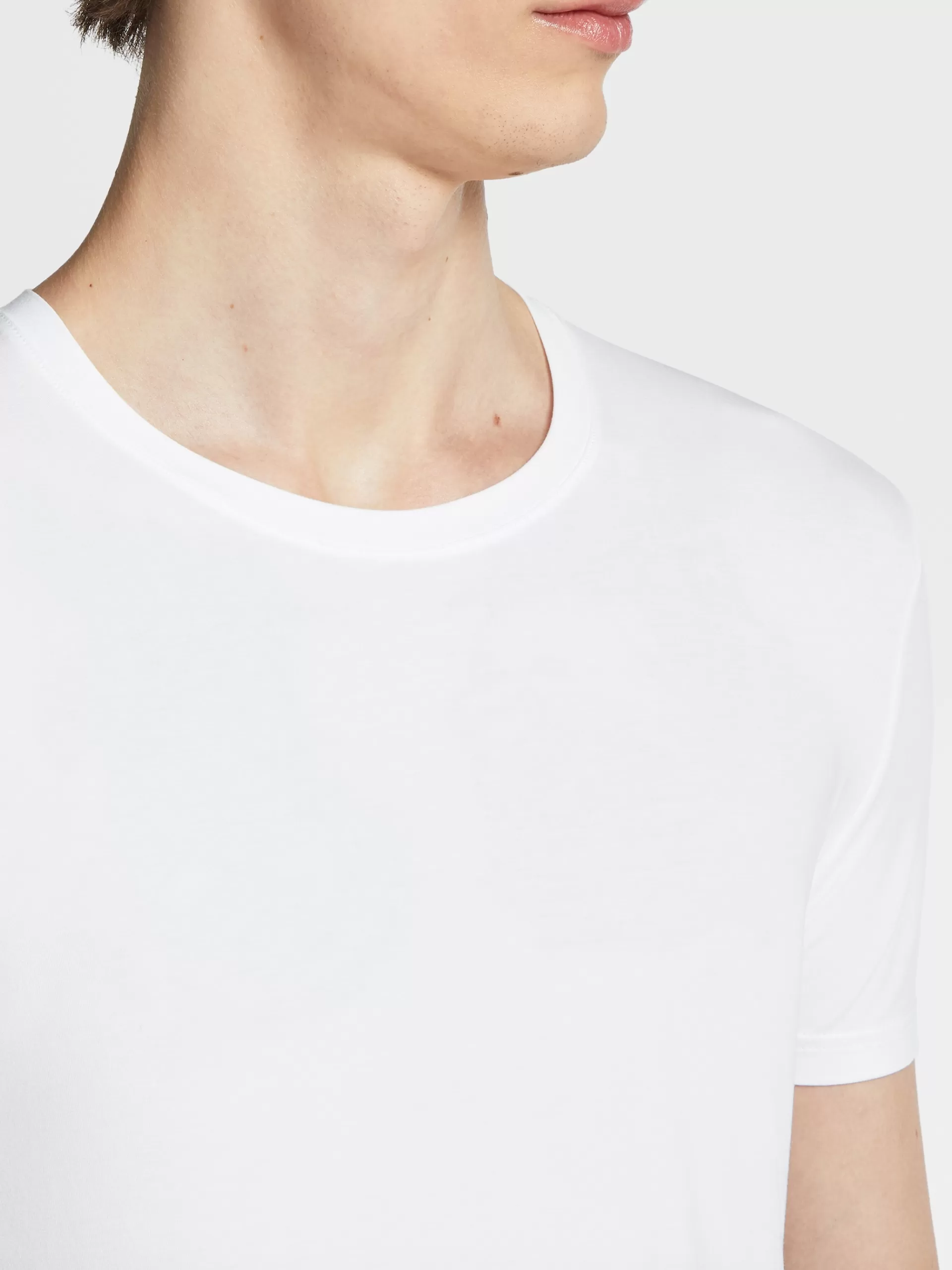 Fashion ZEGNA T-Shirt En Modal Extensible Blanc