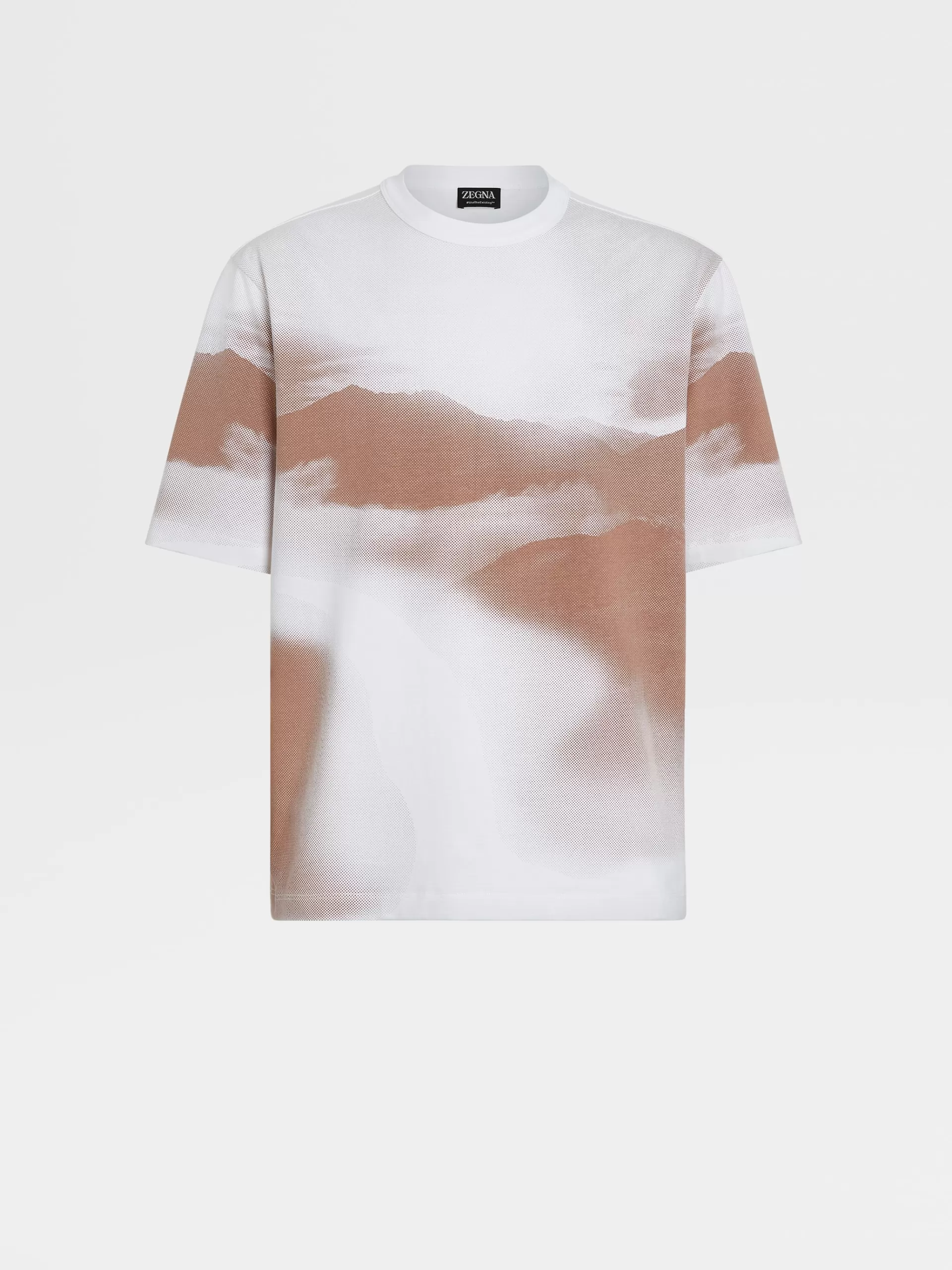 New ZEGNA T-Shirt Manches Courtes A Motif En Coton #Usetheexisting™ Blanc Et Rose Poudre Delave Blanc/Rose Poudre