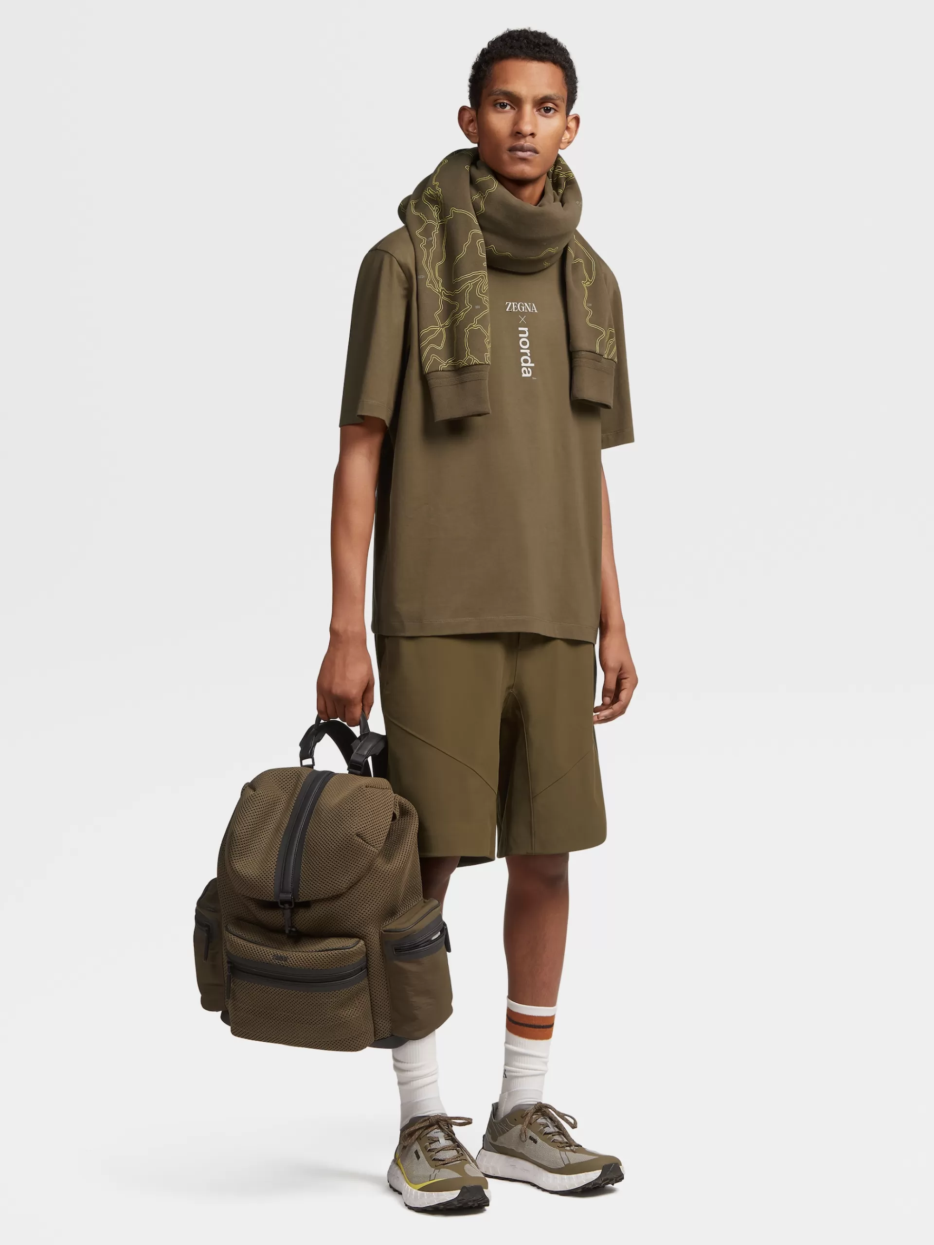 Cheap ZEGNA T-Shirt Manches Courtes A Motif En Coton #Usetheexisting™ X Norda™ Vert Olive