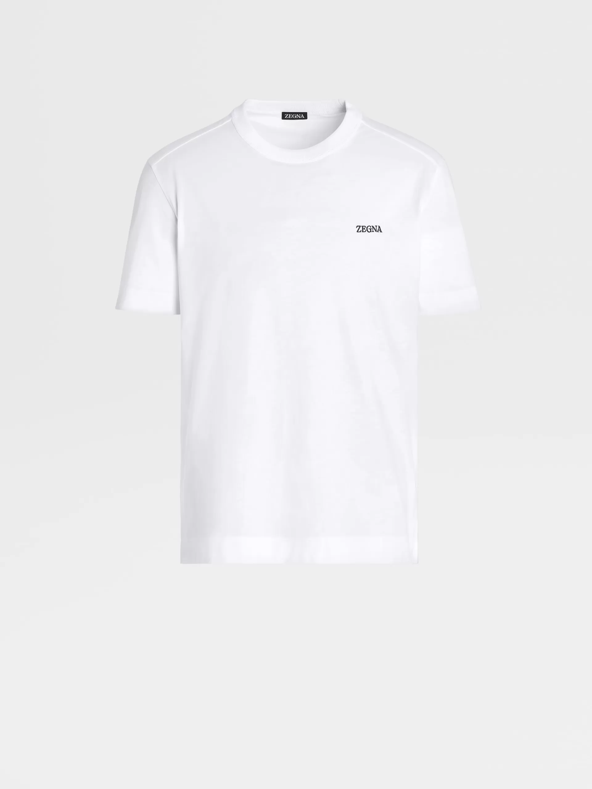 Online ZEGNA T-Shirt Manches Courtes En Coton Pur Blanc