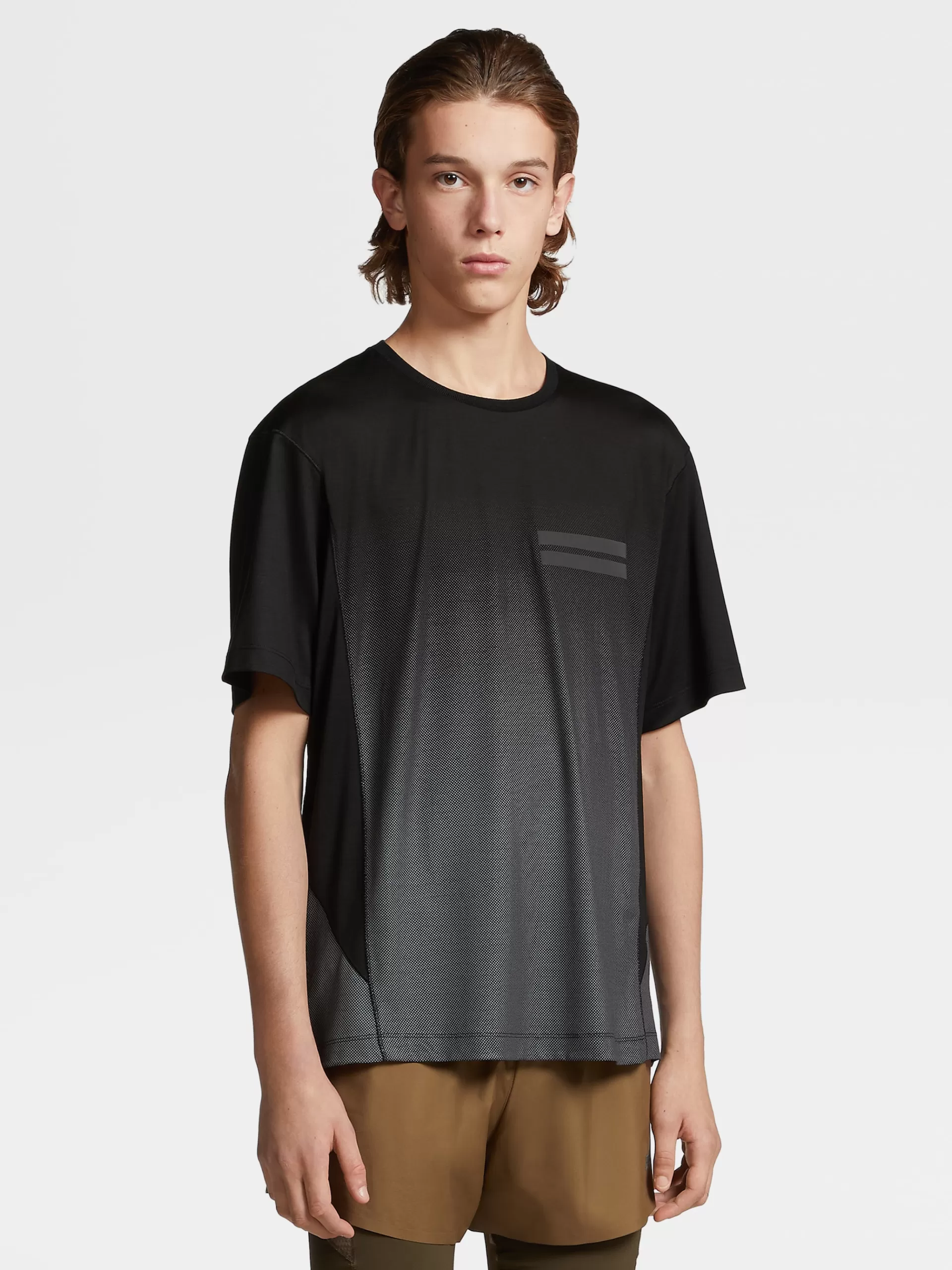 Flash Sale ZEGNA T-Shirt Manches Courtes En Laine High Performance™ Delave Noir