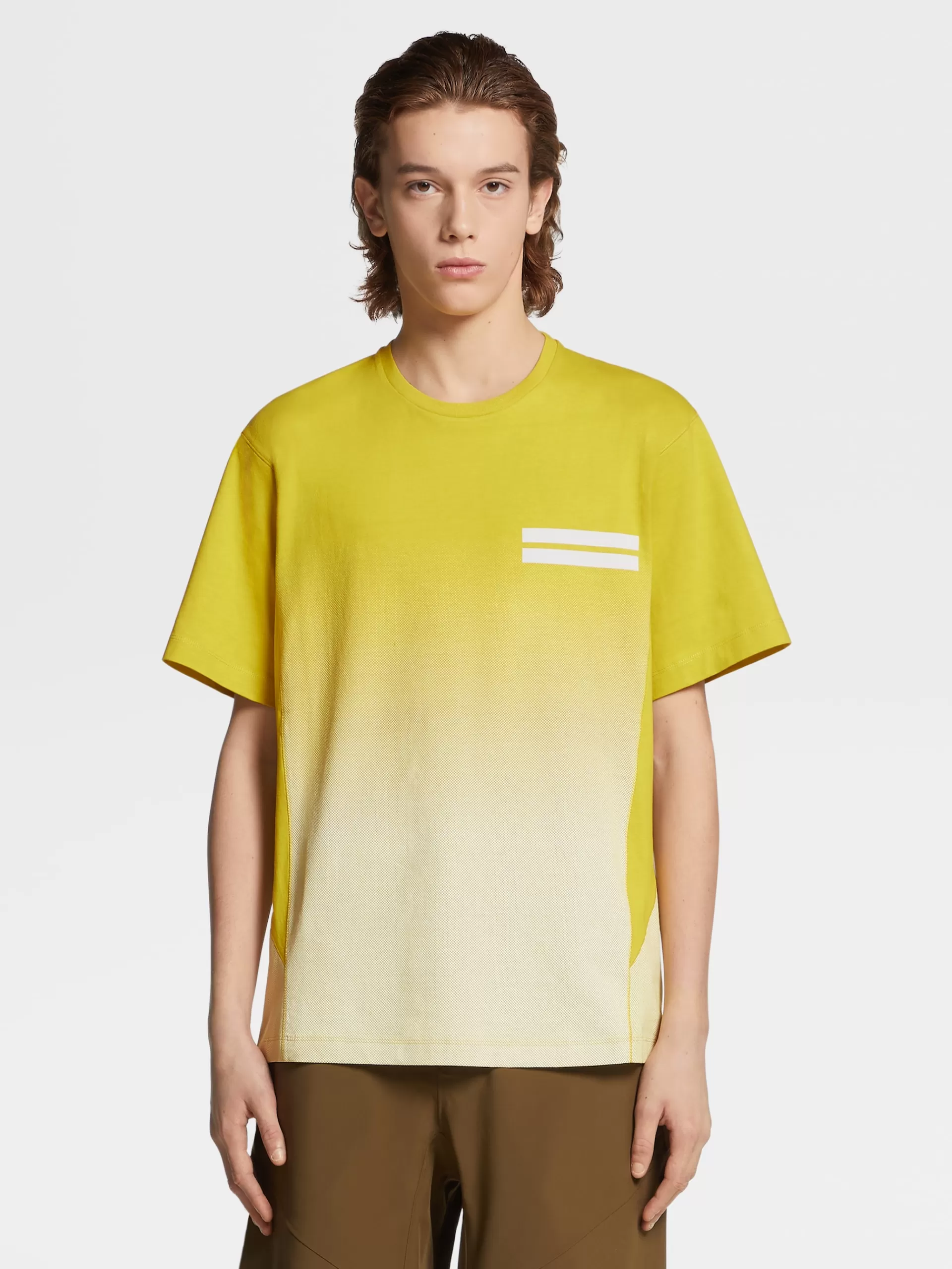 Flash Sale ZEGNA T-Shirt Manches Courtes En Laine High Performance™ Delave Jaune