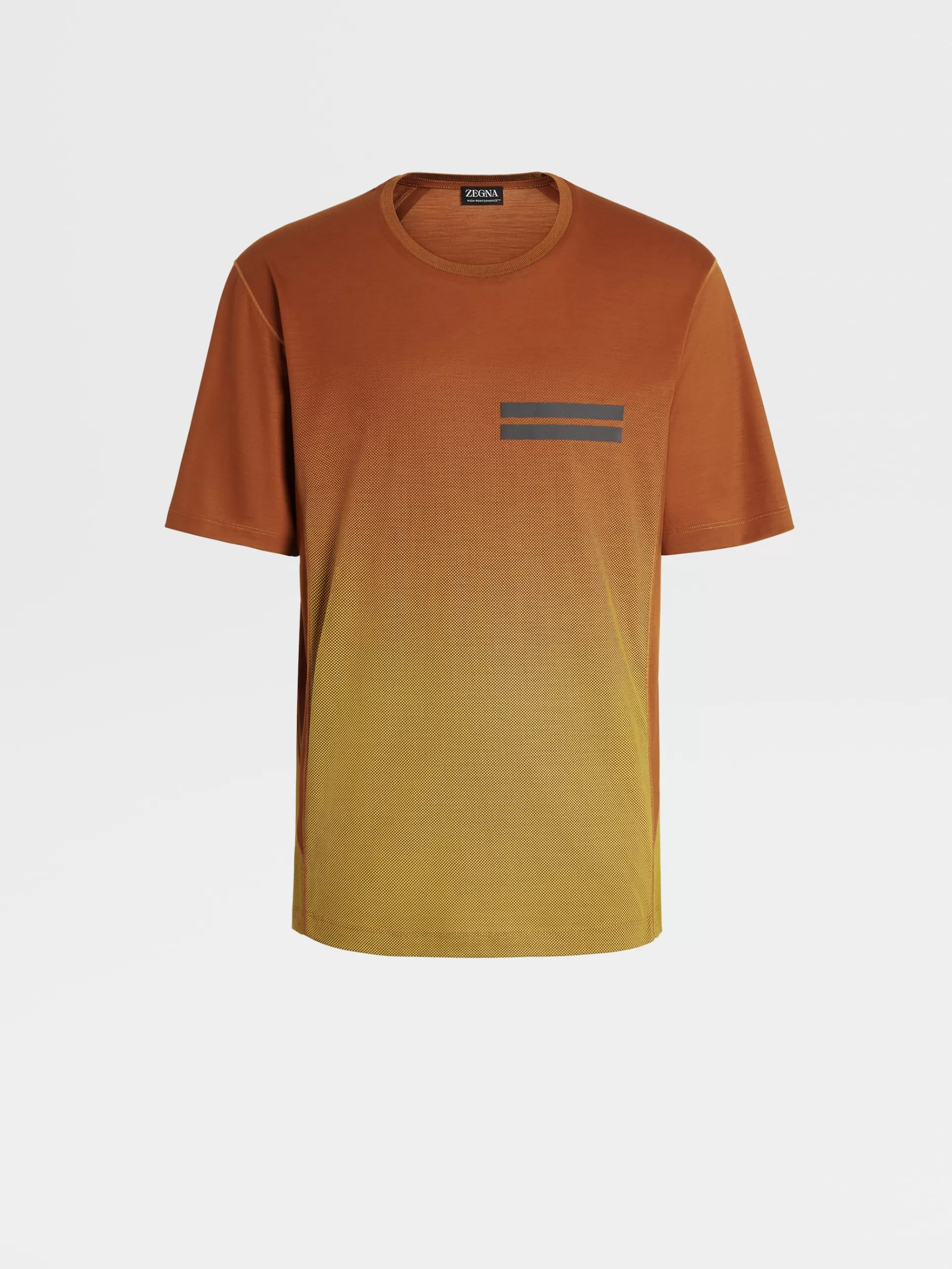 Clearance ZEGNA T-Shirt Manches Courtes En Laine High Performance™Delave Marron Vigogne Vif