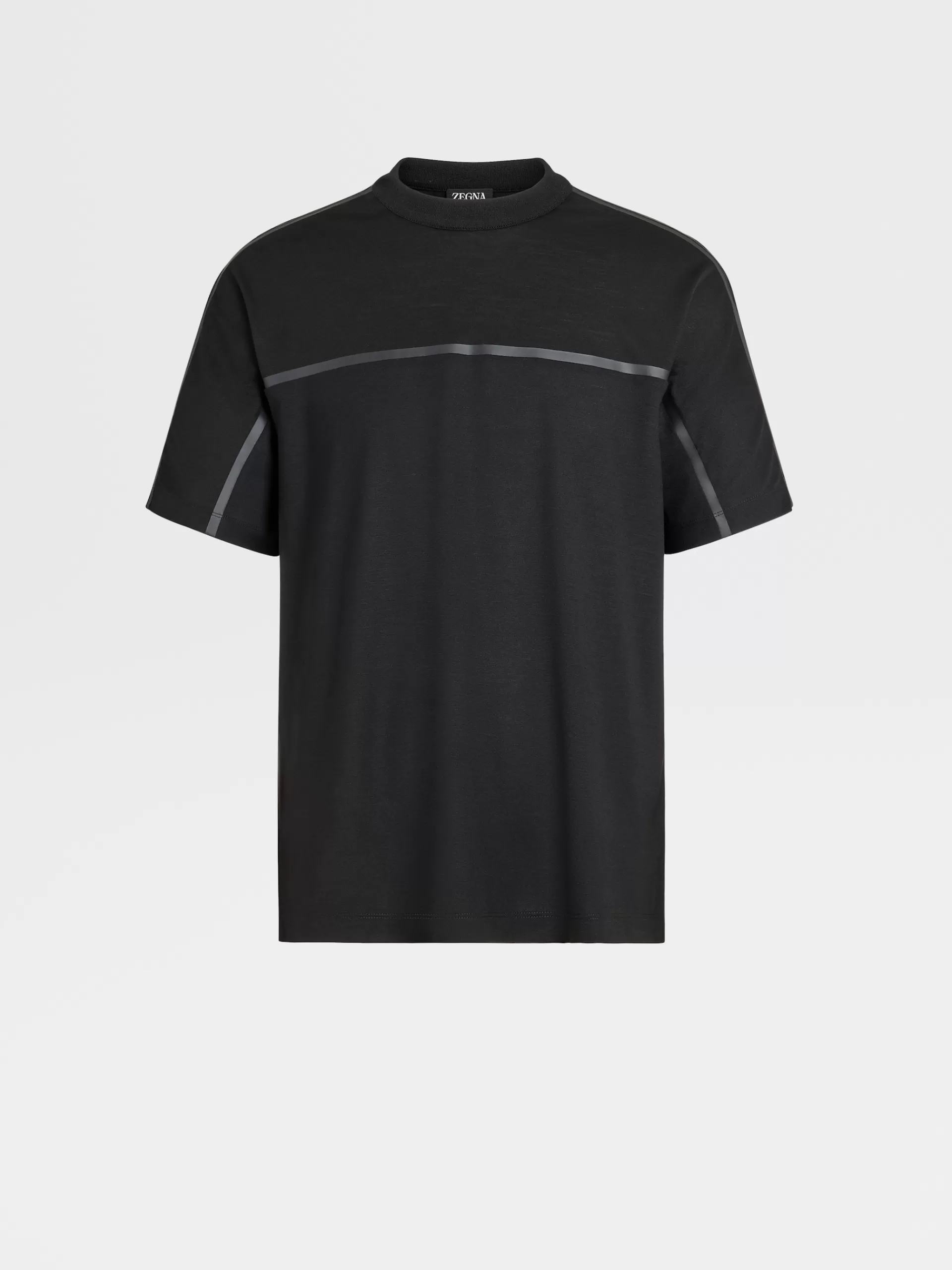 Discount ZEGNA T-Shirt Manches Courtes En Laine Techmerino™ Noir