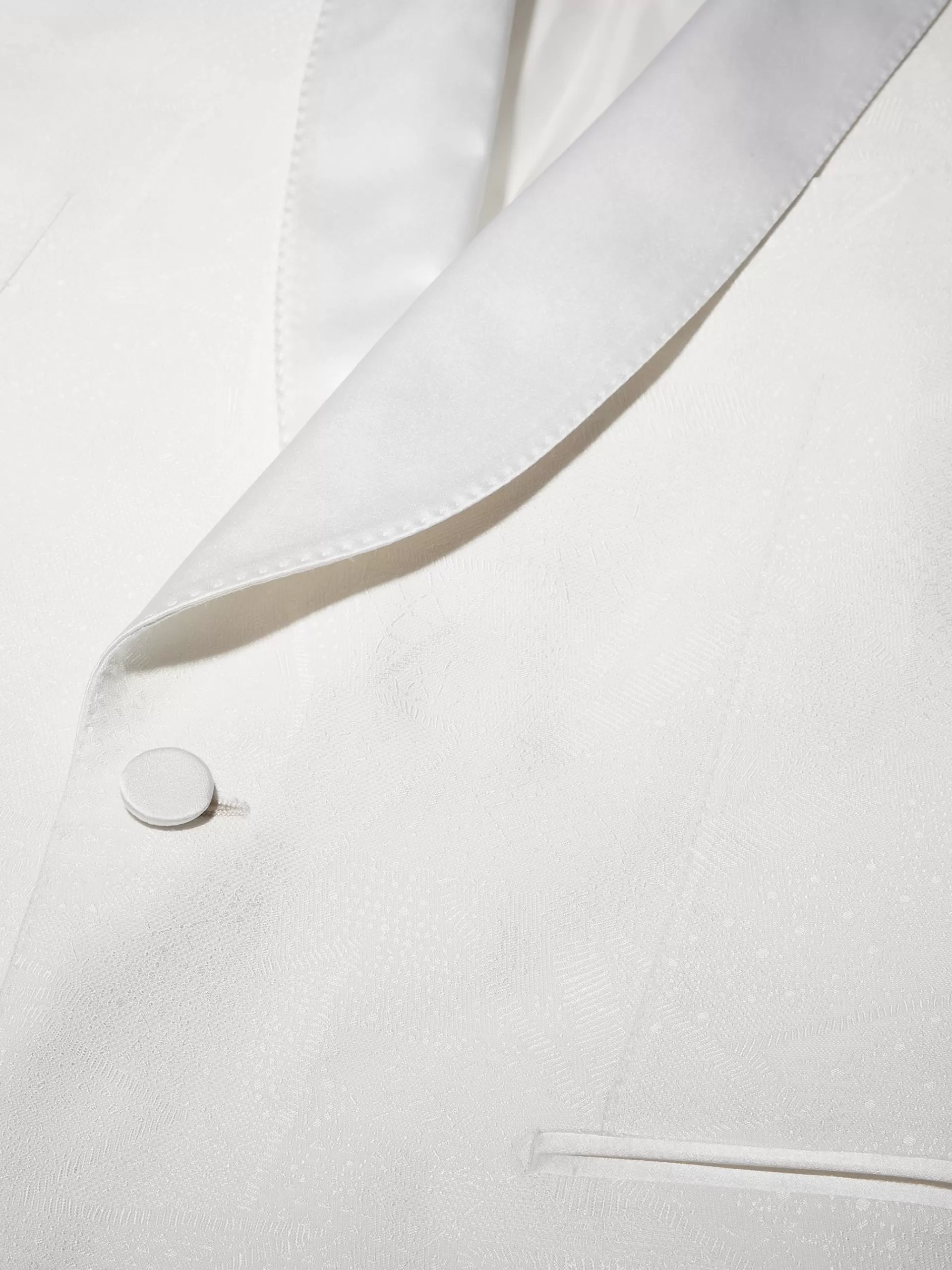 Best Sale ZEGNA Veste De Soiree En Jacquard De Soie Et Laine Melangees Blanc Casse