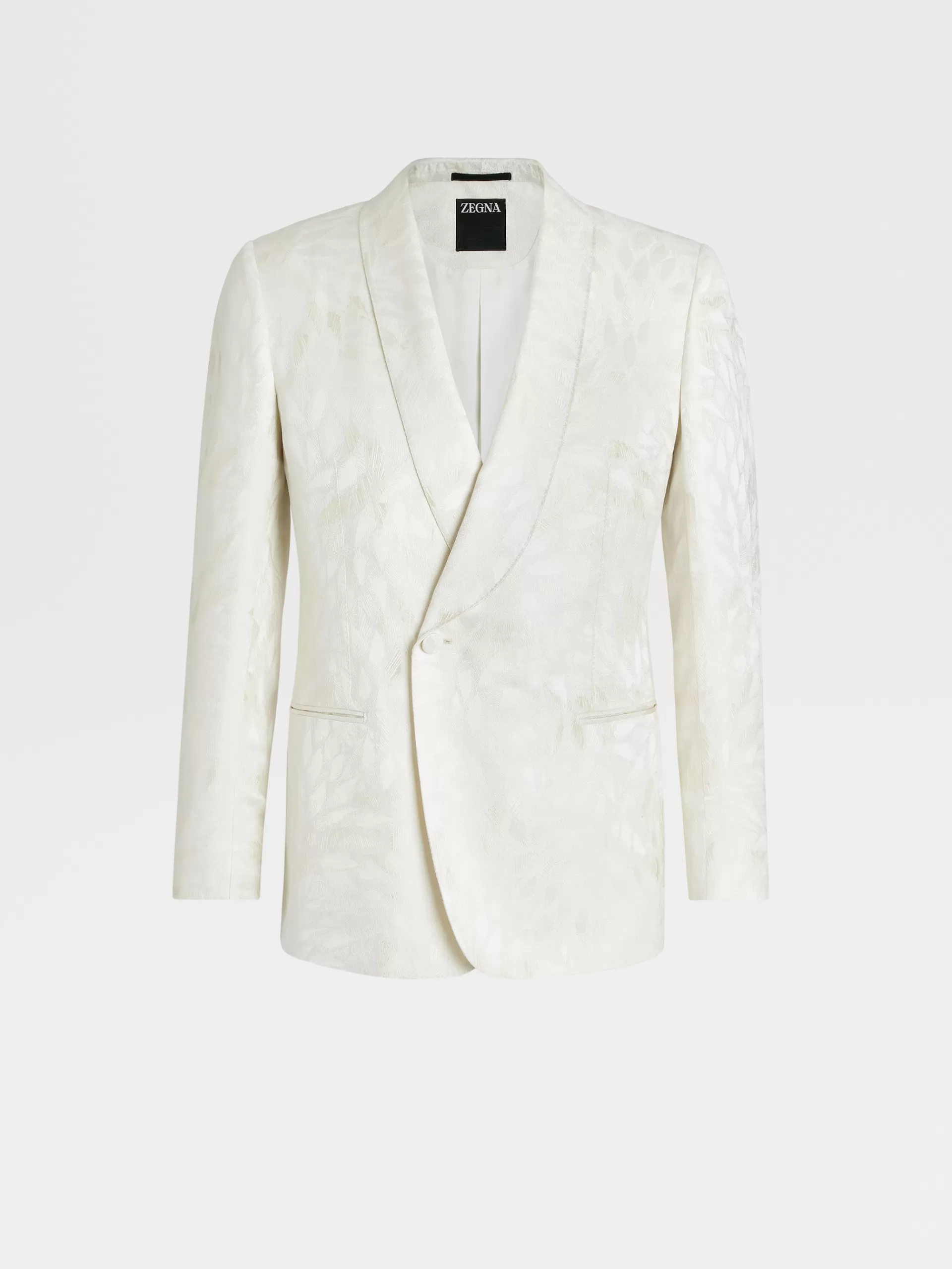 New ZEGNA Veste De Soiree En Jacquard De Soie Et Lainehe Blanc