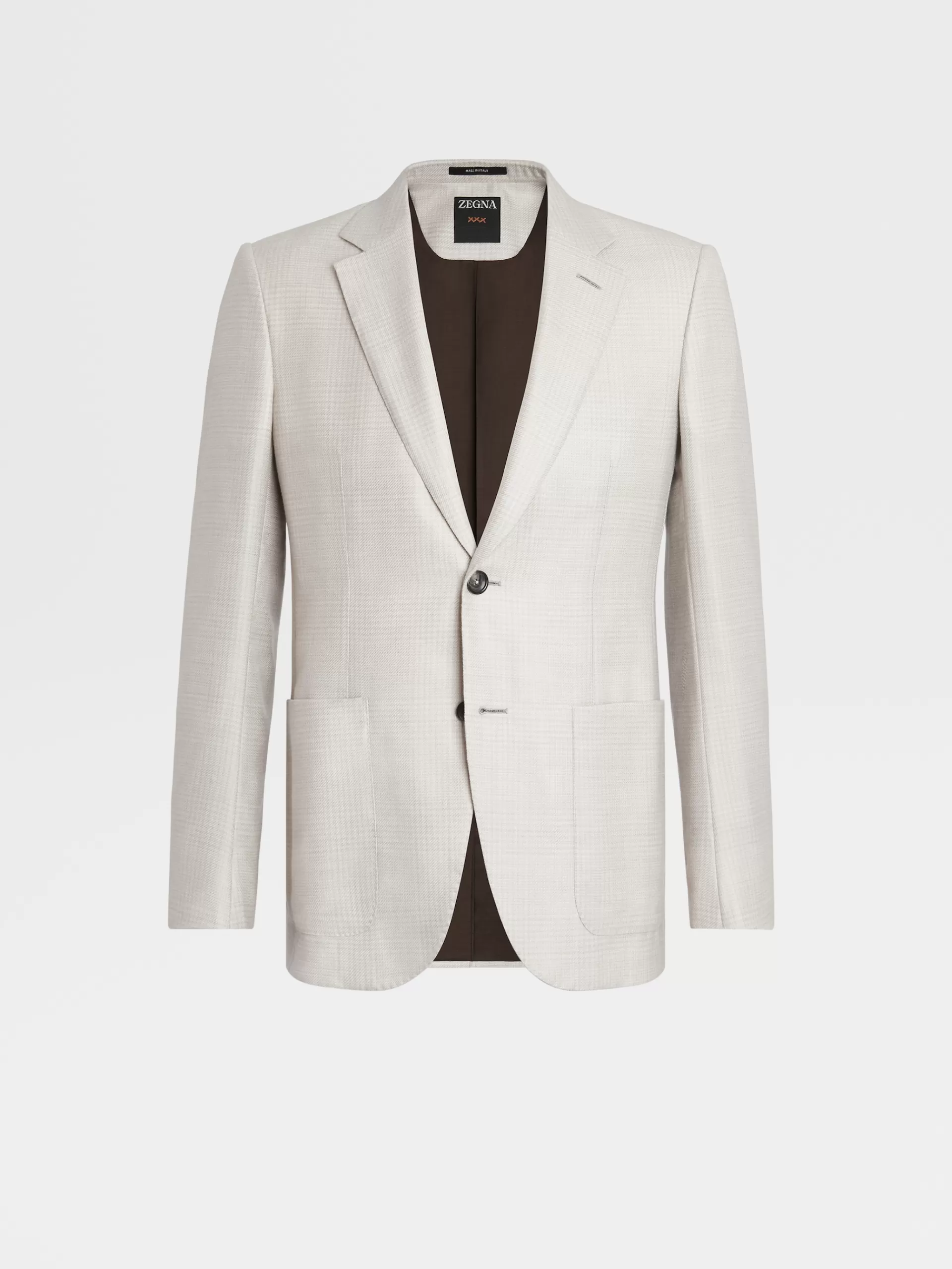Sale ZEGNA Veste En Cachemire Et Soie Beige A Motif Prince De Galles Beige Clair/Beige