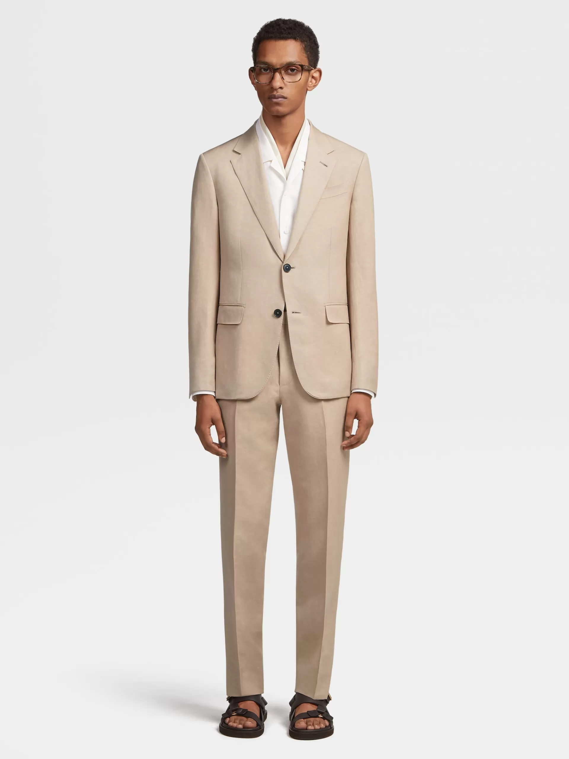 New ZEGNA Veste En Laine Et Lin Trofeo™ Summer Beige