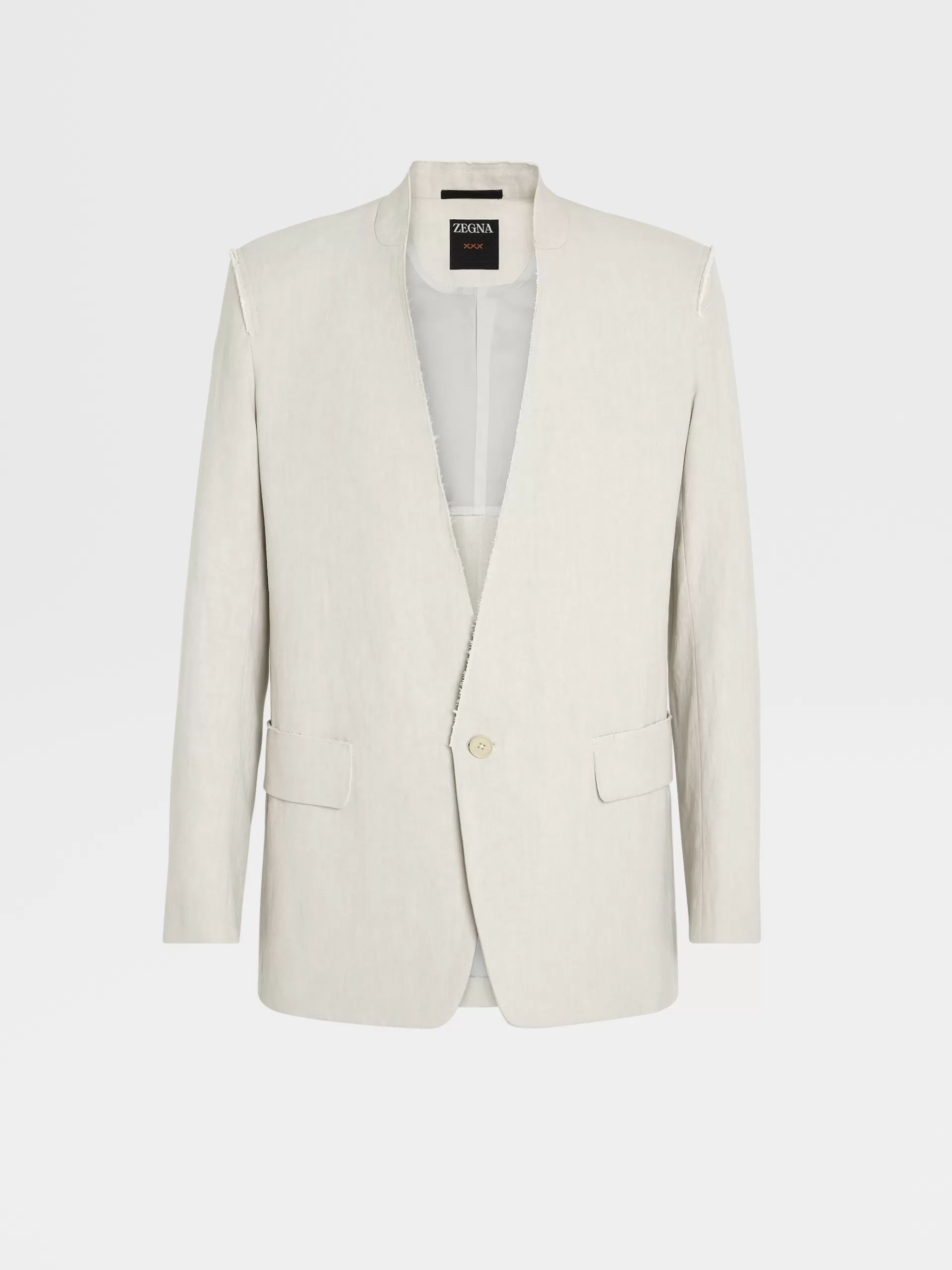 Flash Sale ZEGNA Veste Fashion Show En Lin Pur Beige Clair