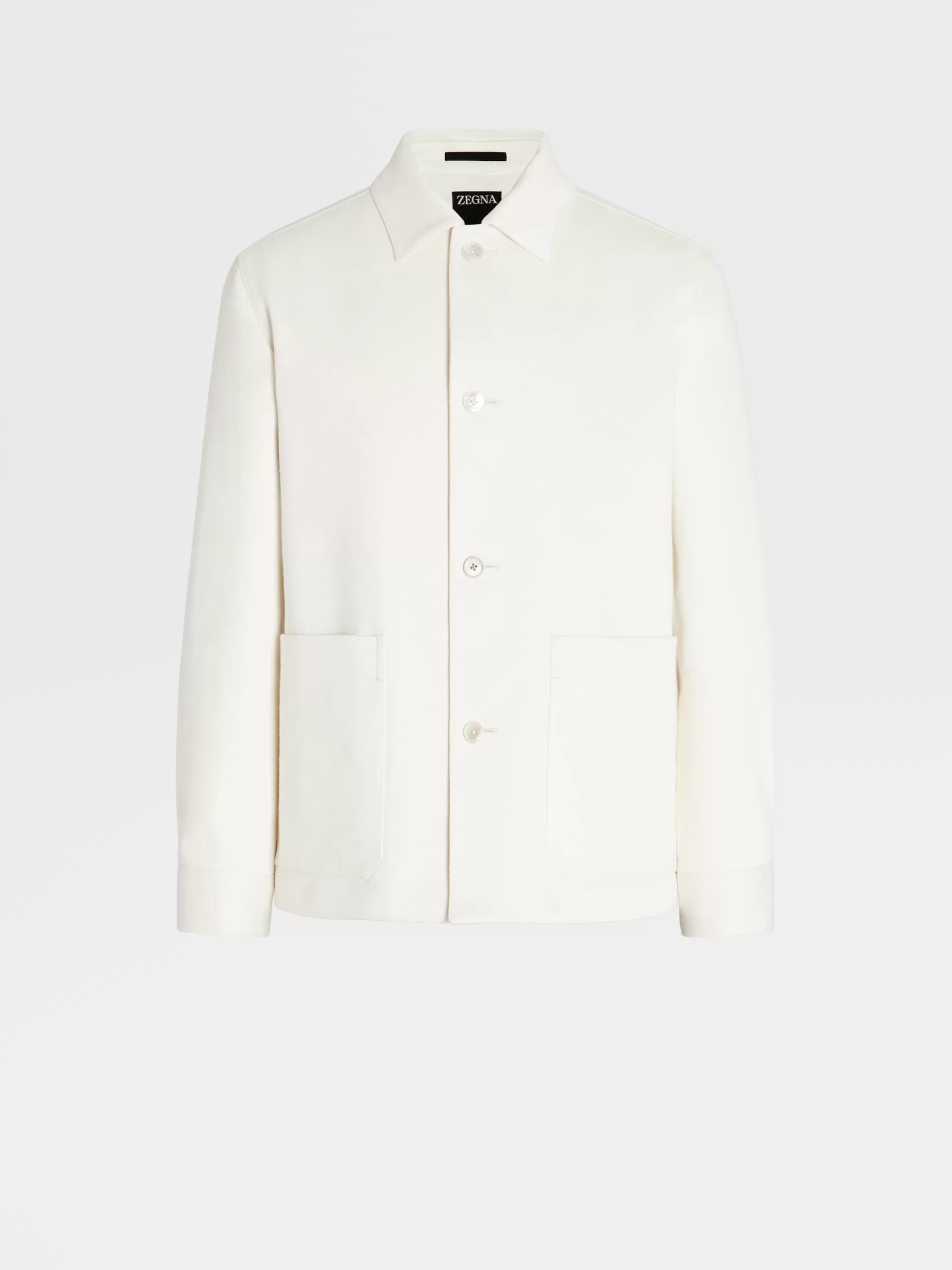 Hot ZEGNA Veste Workwear En Denim De Coton Et Lin Blanc