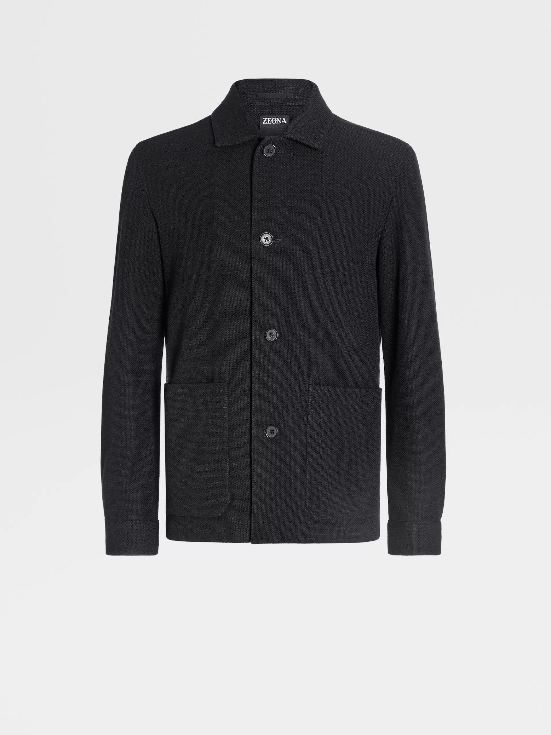 Flash Sale ZEGNA Veste Workwear En Jerseywear De Coton Et Laine Noir