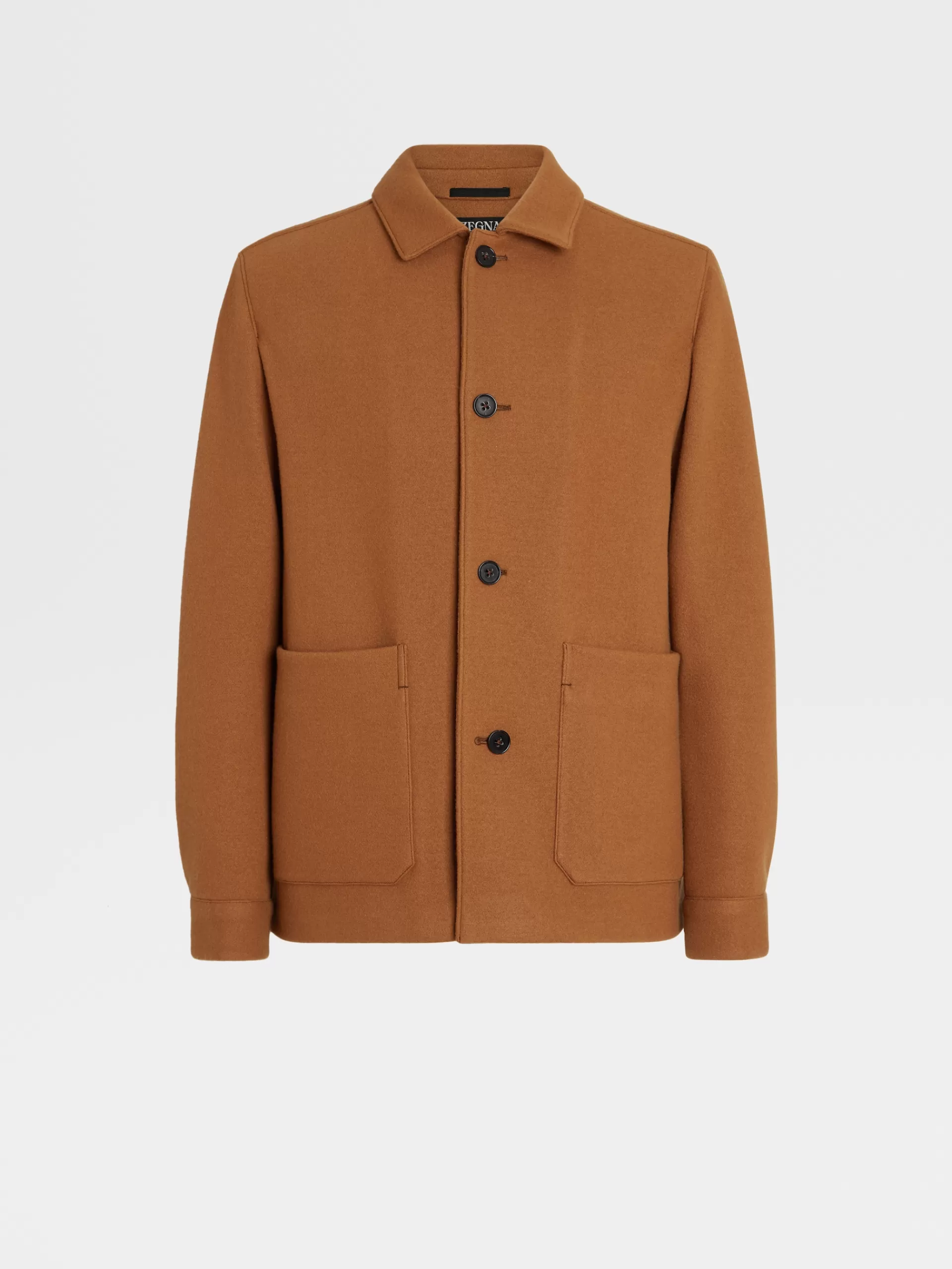 Shop ZEGNA Veste Workwear En Laine Et Cachemire Marron Vigogne